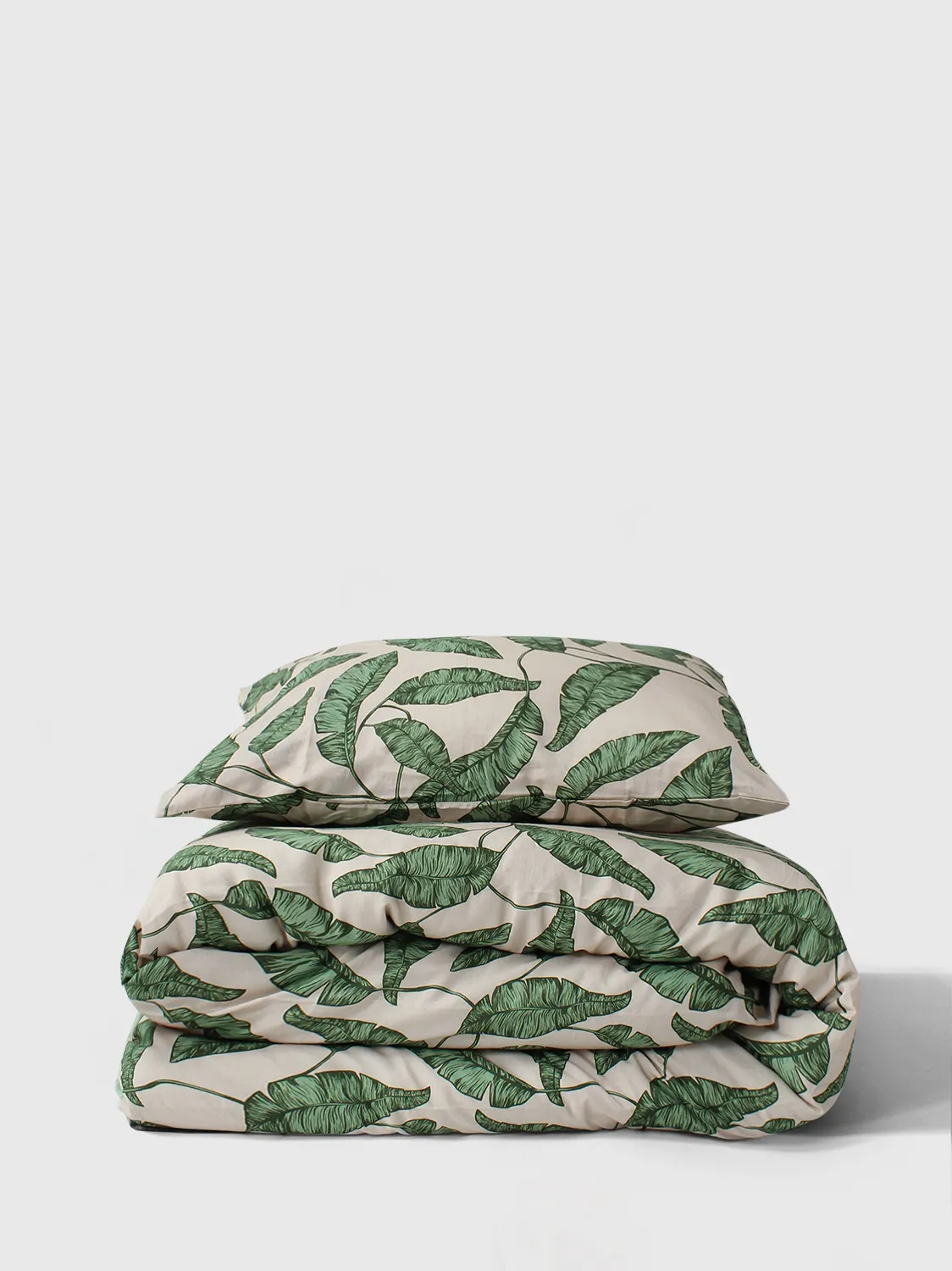 Conjunto de capa de edredão - Leaves (verde)