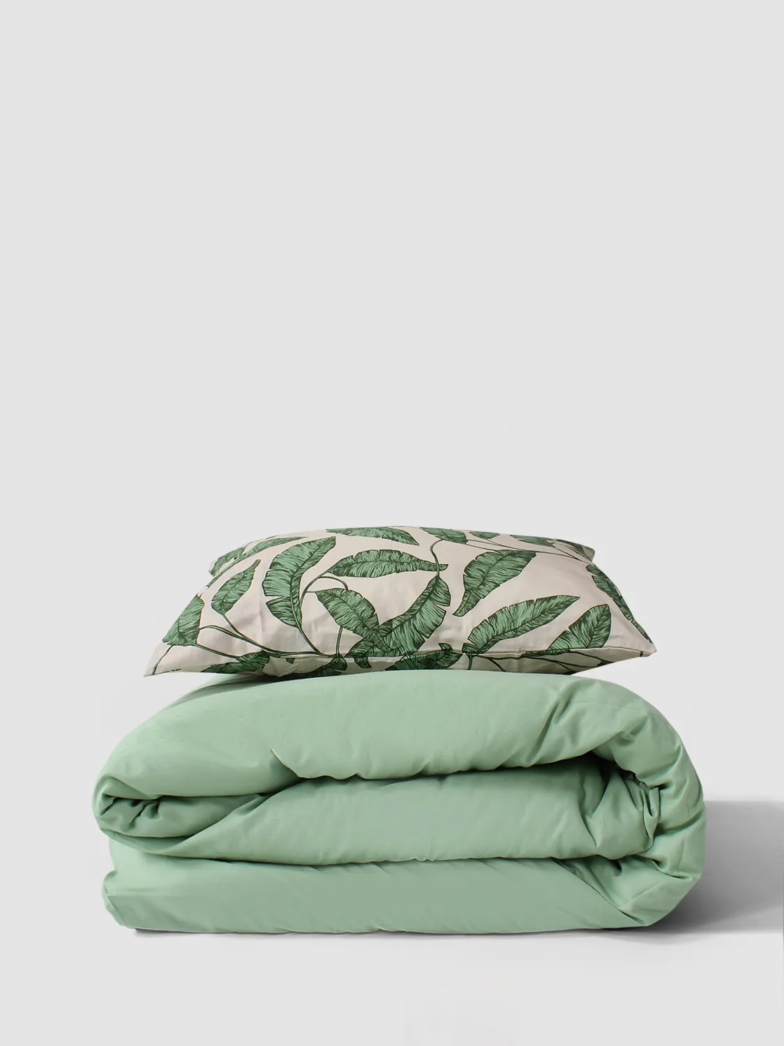 Conjunto de capa de edredão - Leaves (verde)
