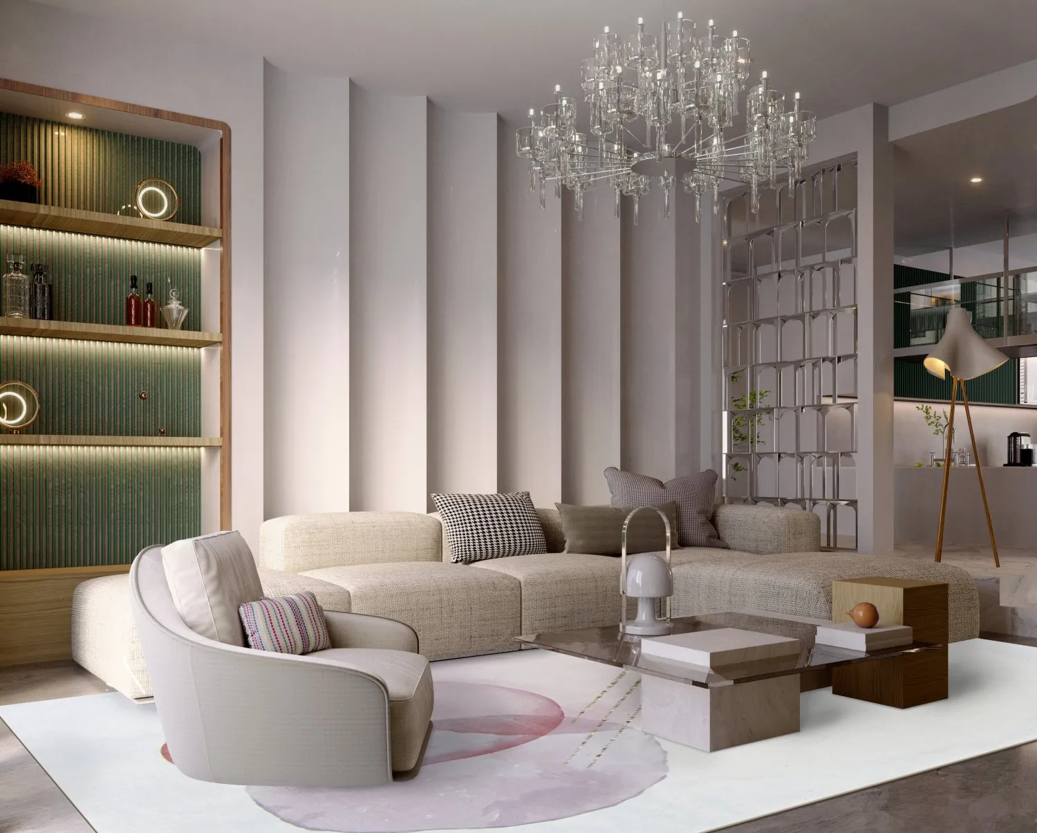 Tapete Wilton - Layon (cinza/rosa)