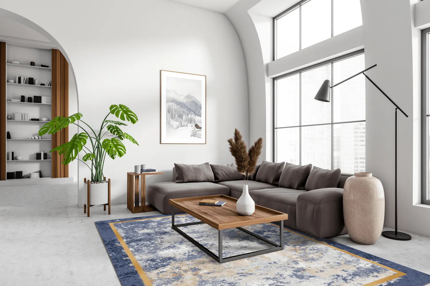 Tapete Wilton - Peri (azul/multicolorido)