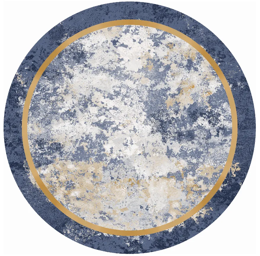 Tapete redondo - Peri (azul/multicolorido)