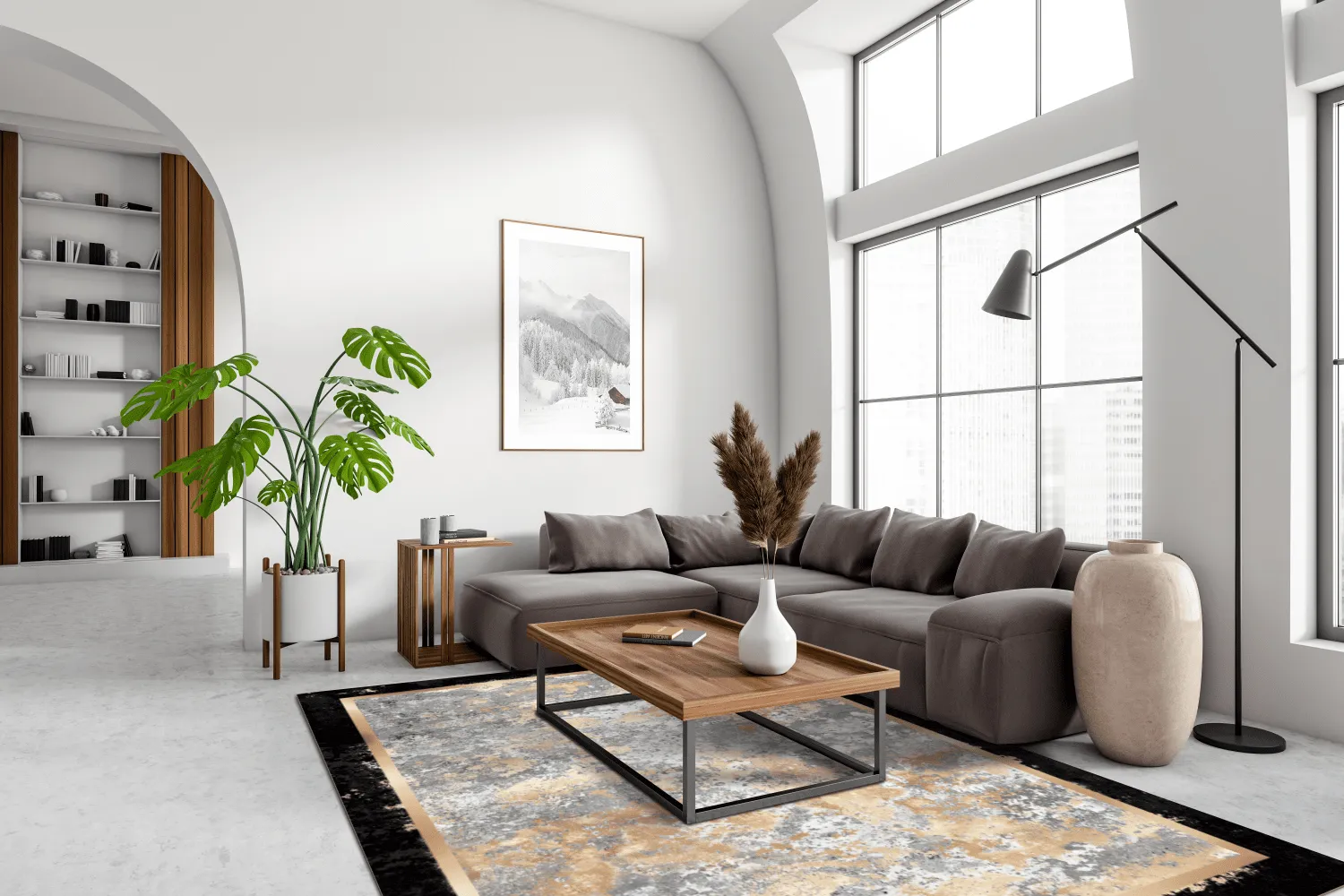 Tapete Wilton - Peri (preto/multicolorido)