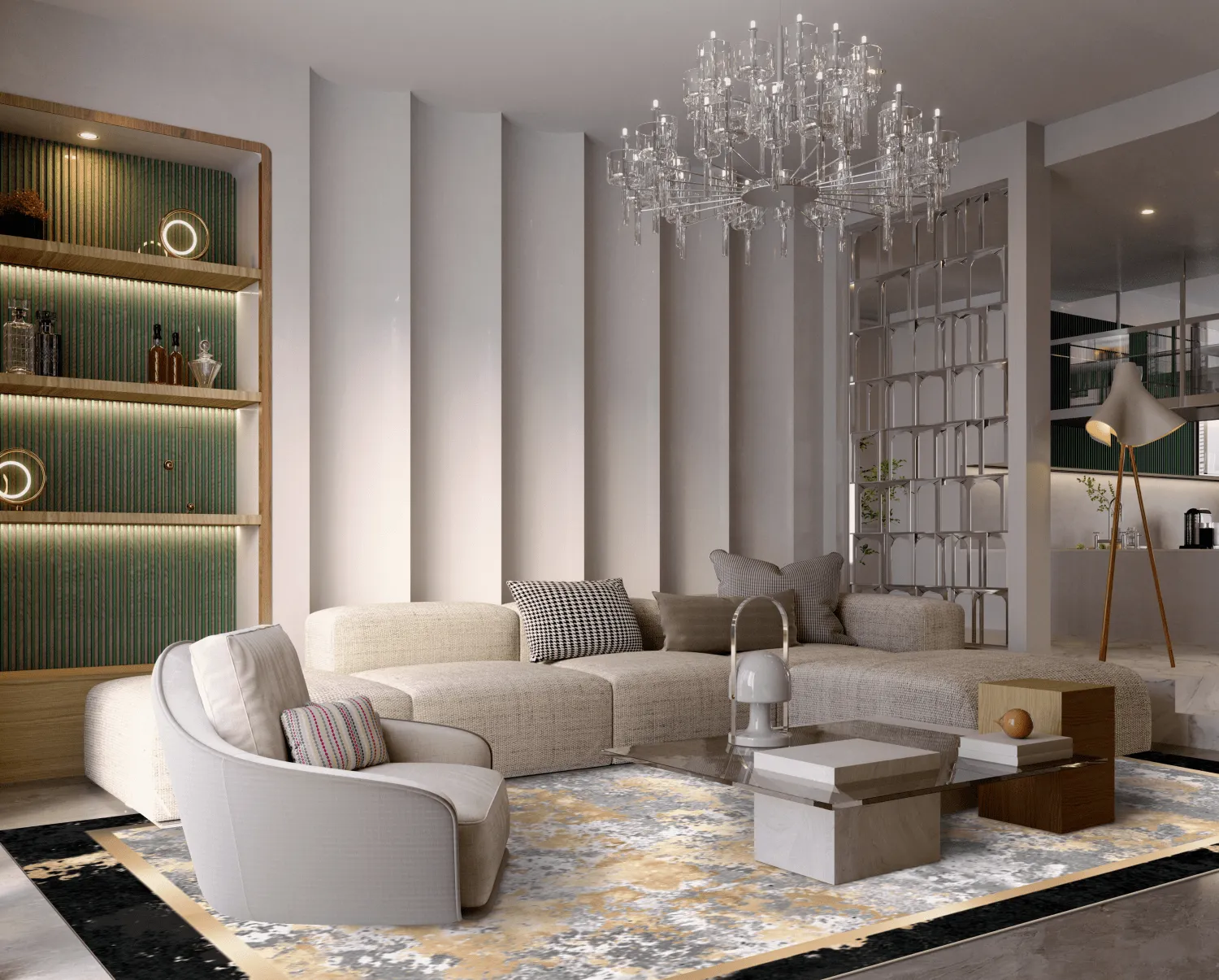 Tapete Wilton - Peri (preto/multicolorido)