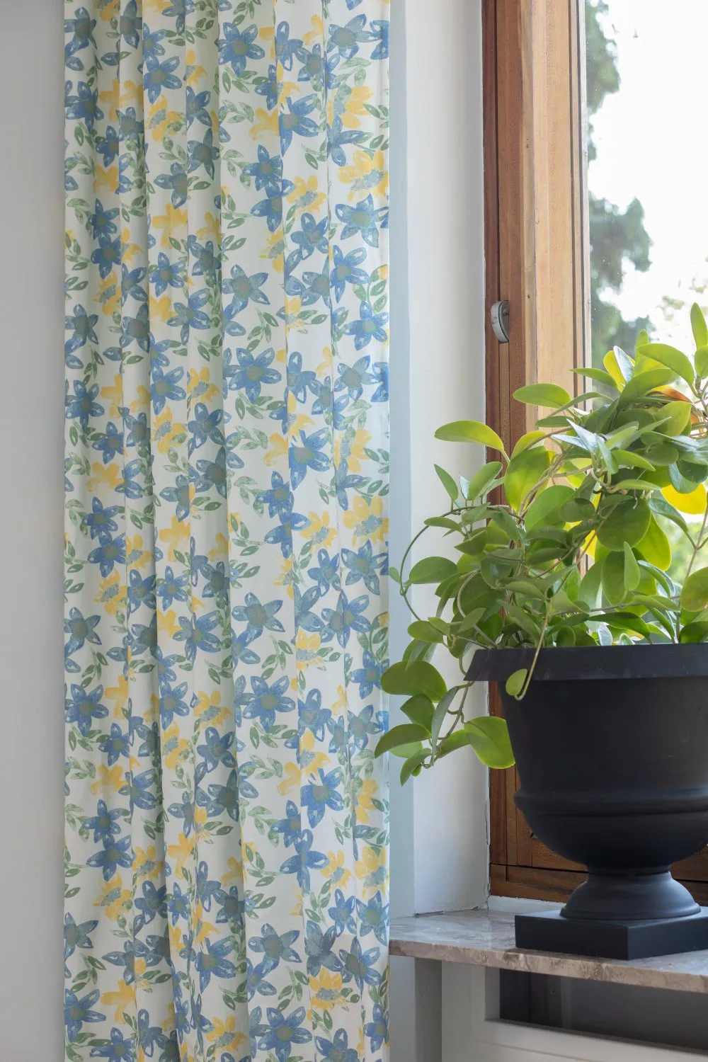 Cortinas - Cortina de algodão Petite (azul)