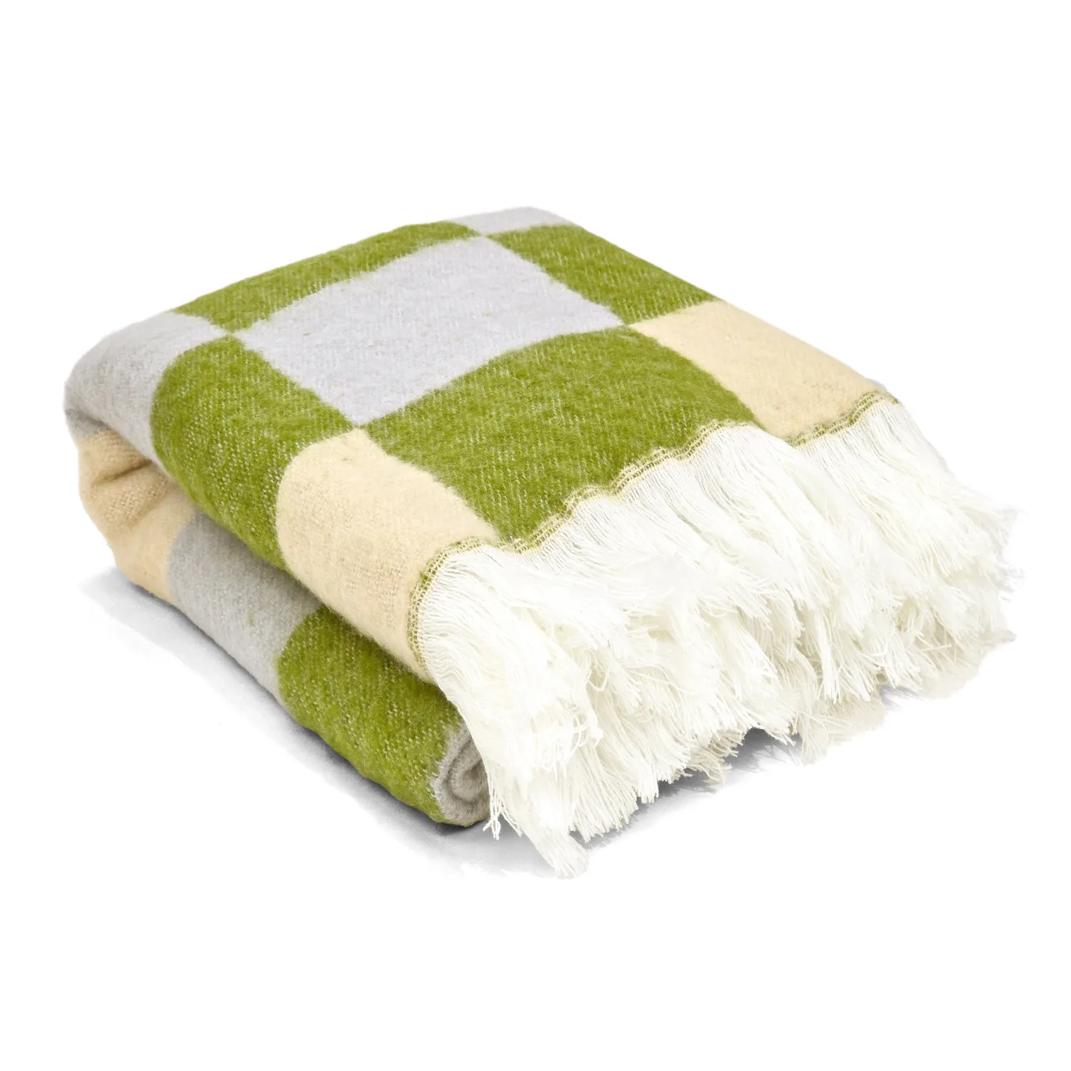 Mantas - Manta em mistura de lã - Audrey Check (bege/verde/roxo)