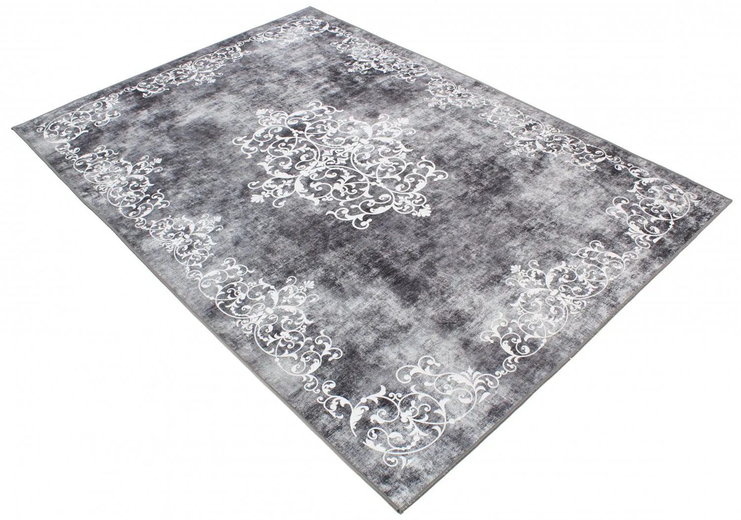 Tapete Wilton - Santi (cinza escuro/branco)