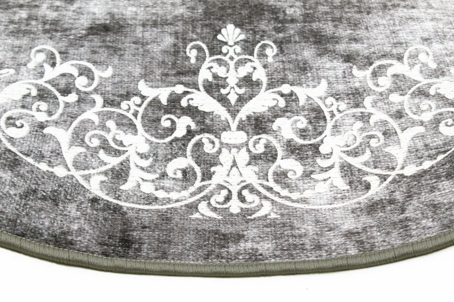 Tapete redondo - Santi (cinza escuro/branco)