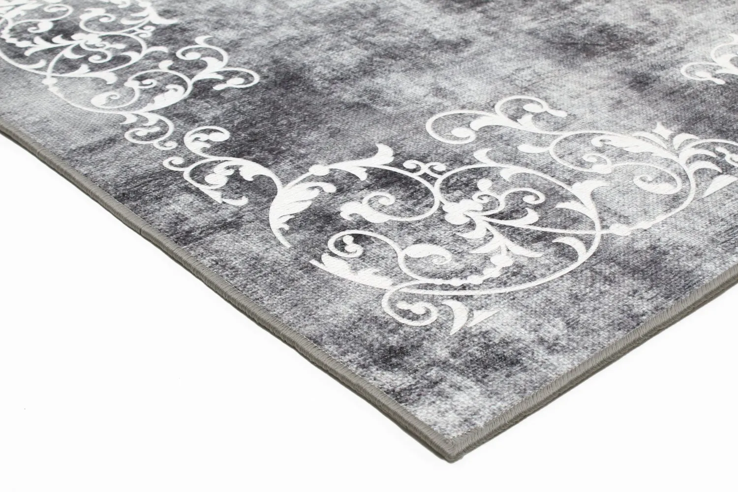 Tapete Wilton - Santi (cinza escuro/branco)