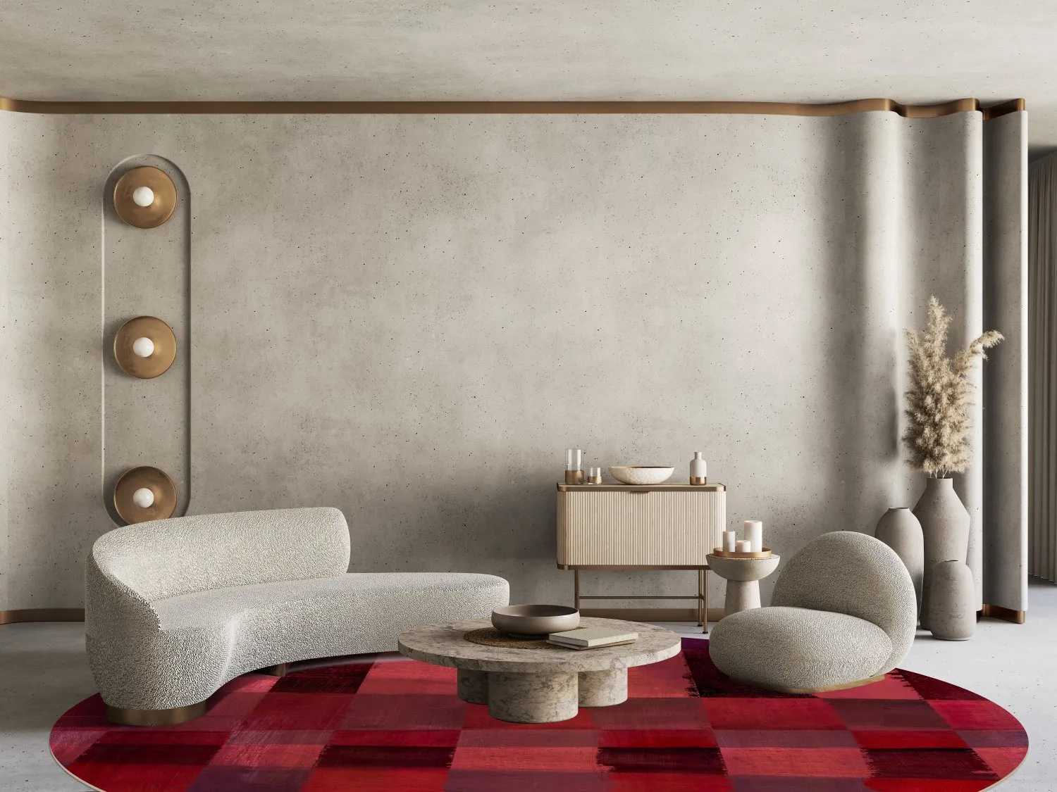 Tapete redondo - Samadet (vermelho)