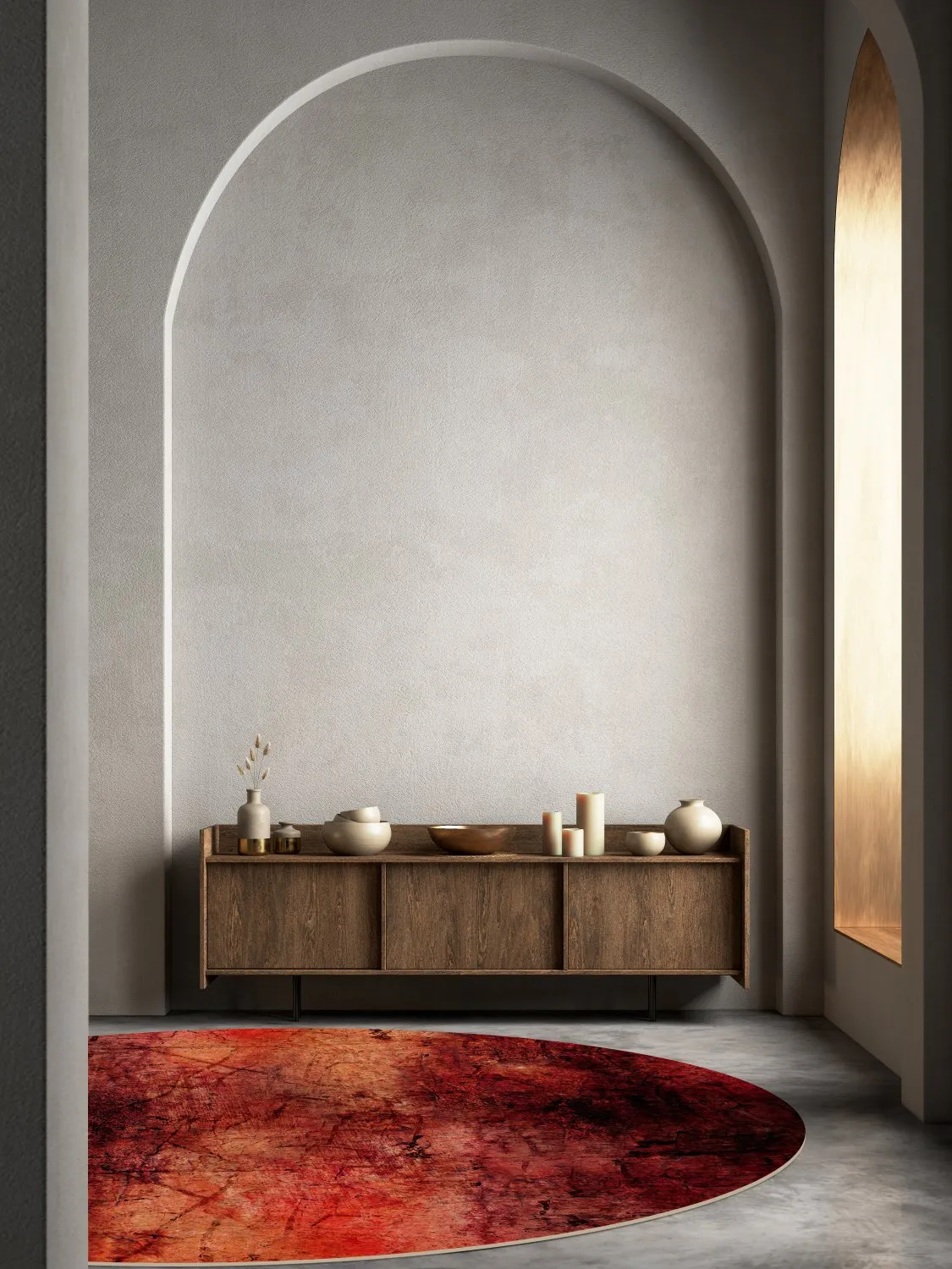 Tapete redondo - Wells (vermelho)