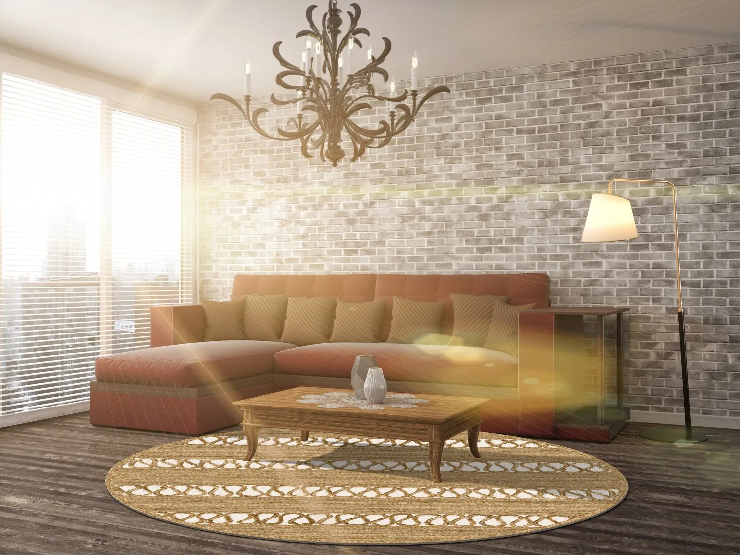 Tapete redondo - Levie (bege)