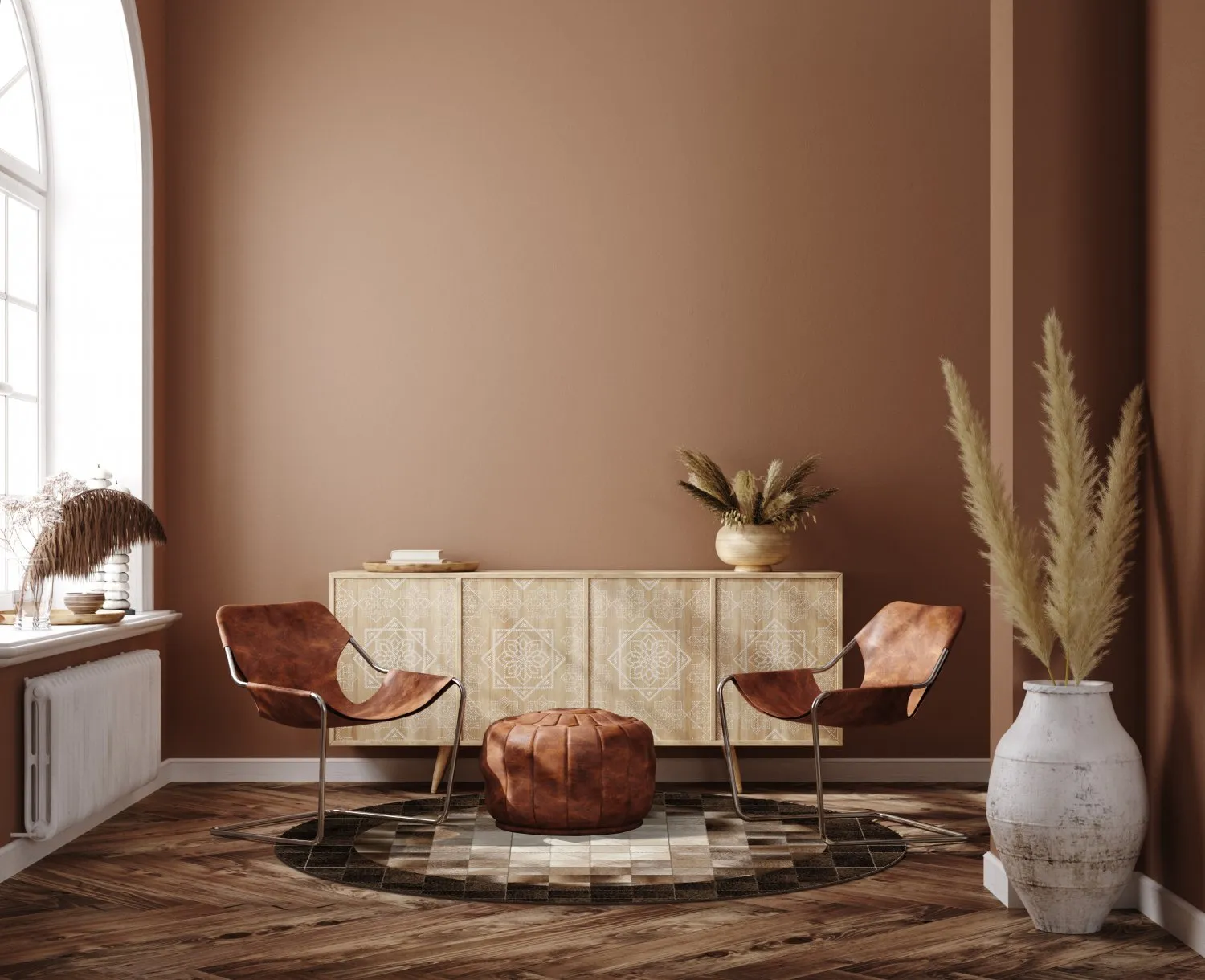 Tapete redondo - Livada (marrom/multicolorido)