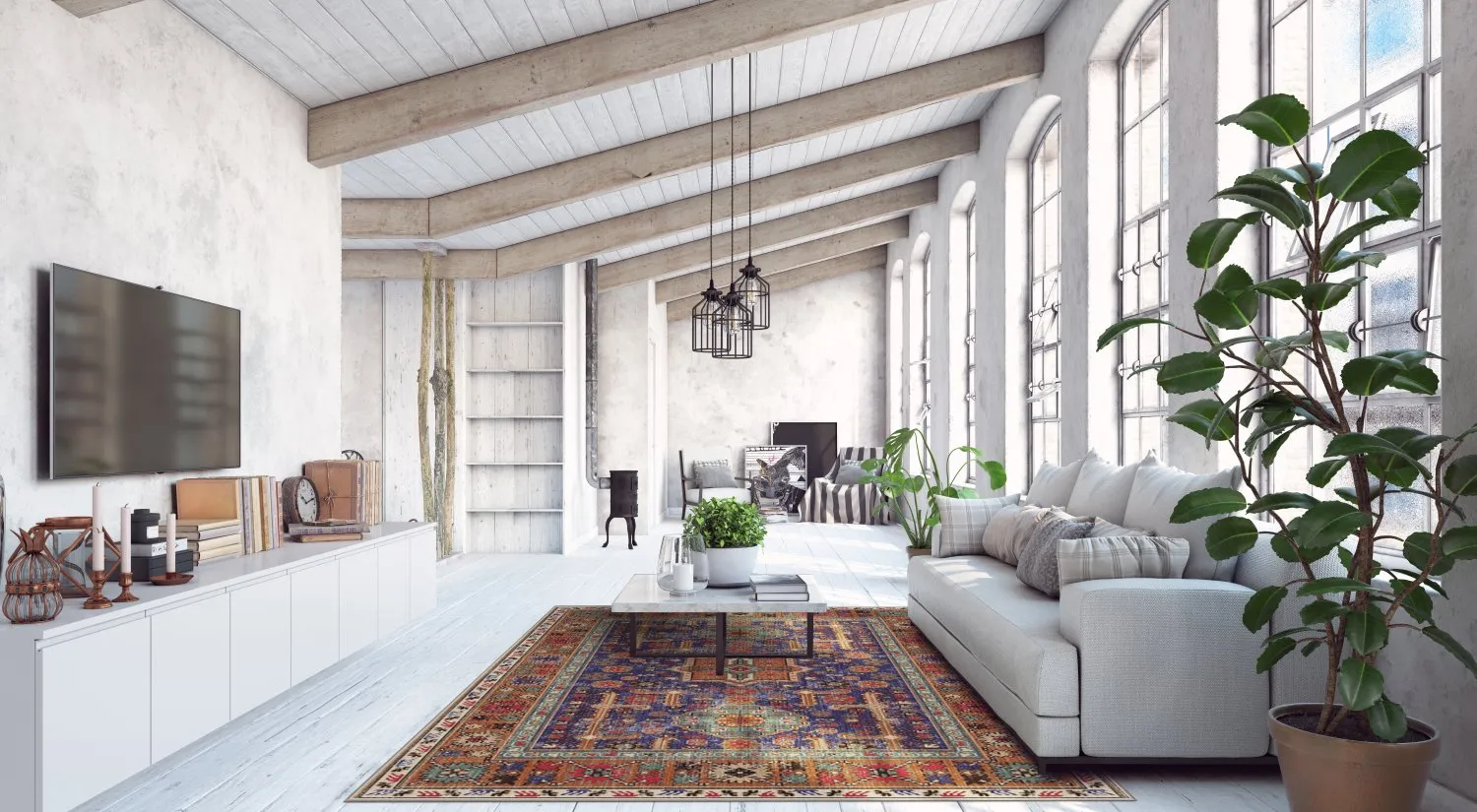 Tapete Wilton - Patnos (azul/multicolorido)