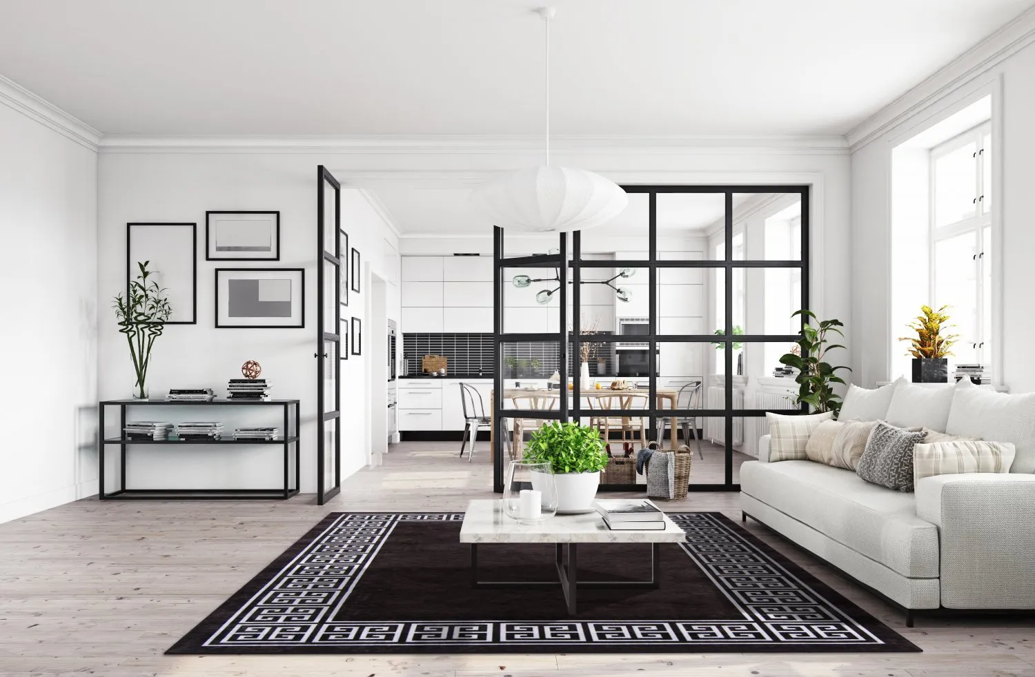 Tapete Wilton - Kuba (preto/branco)