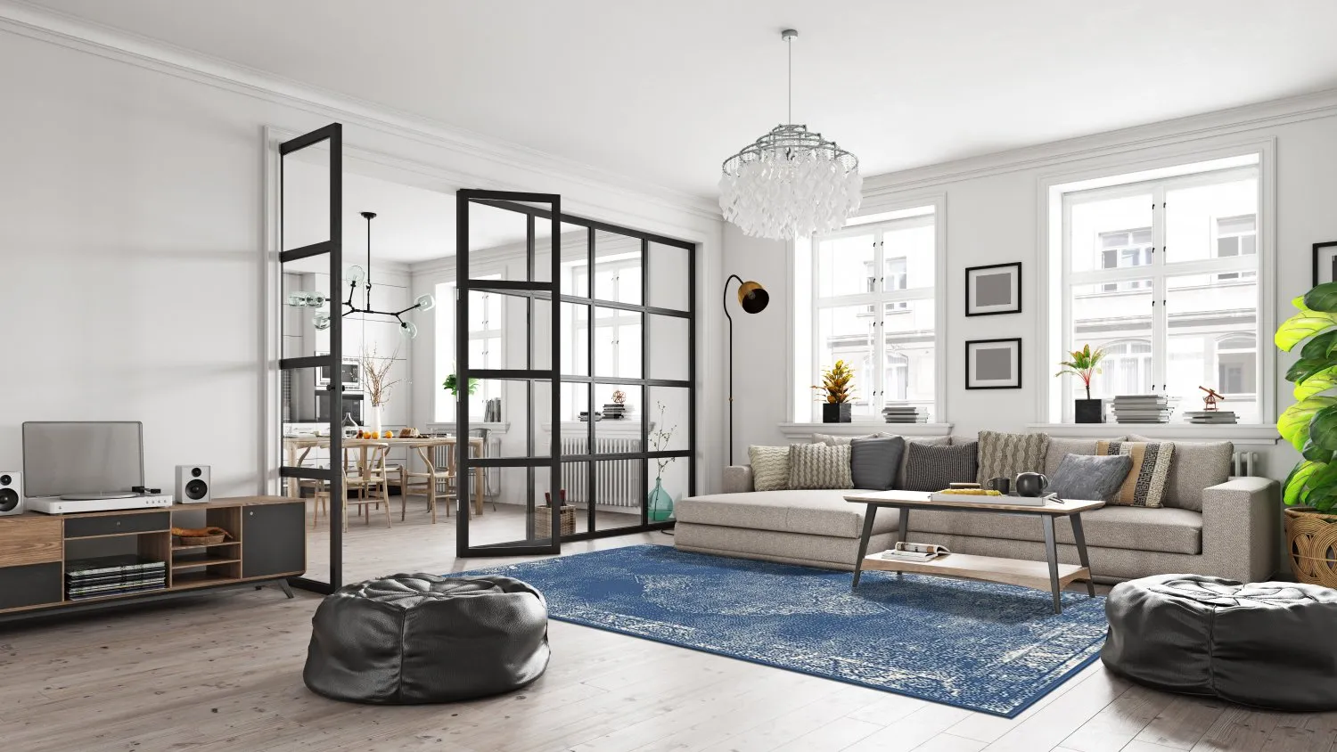 Tapete para interior e exterior - Brussels Weave (azul)