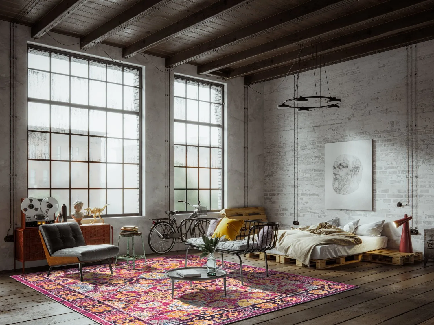 Tapete Wilton - Fernana (rosa/multicolorido)