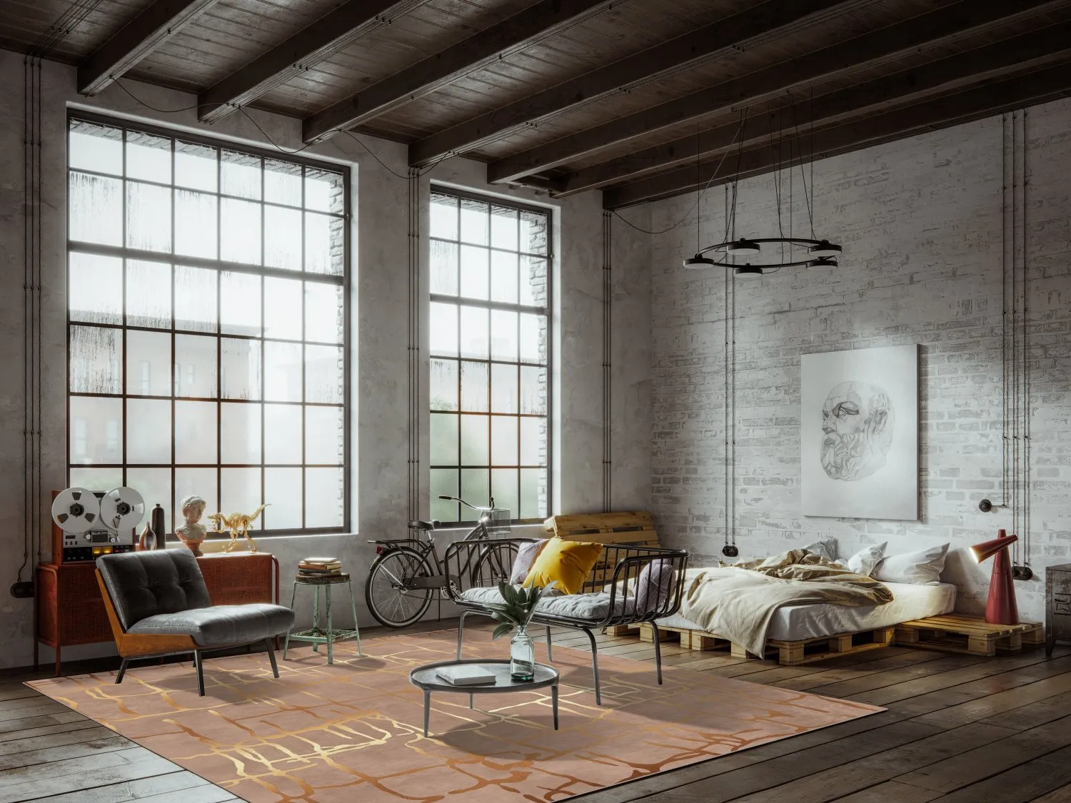 Tapete Wilton - Lorenzo (marrom/dourado)