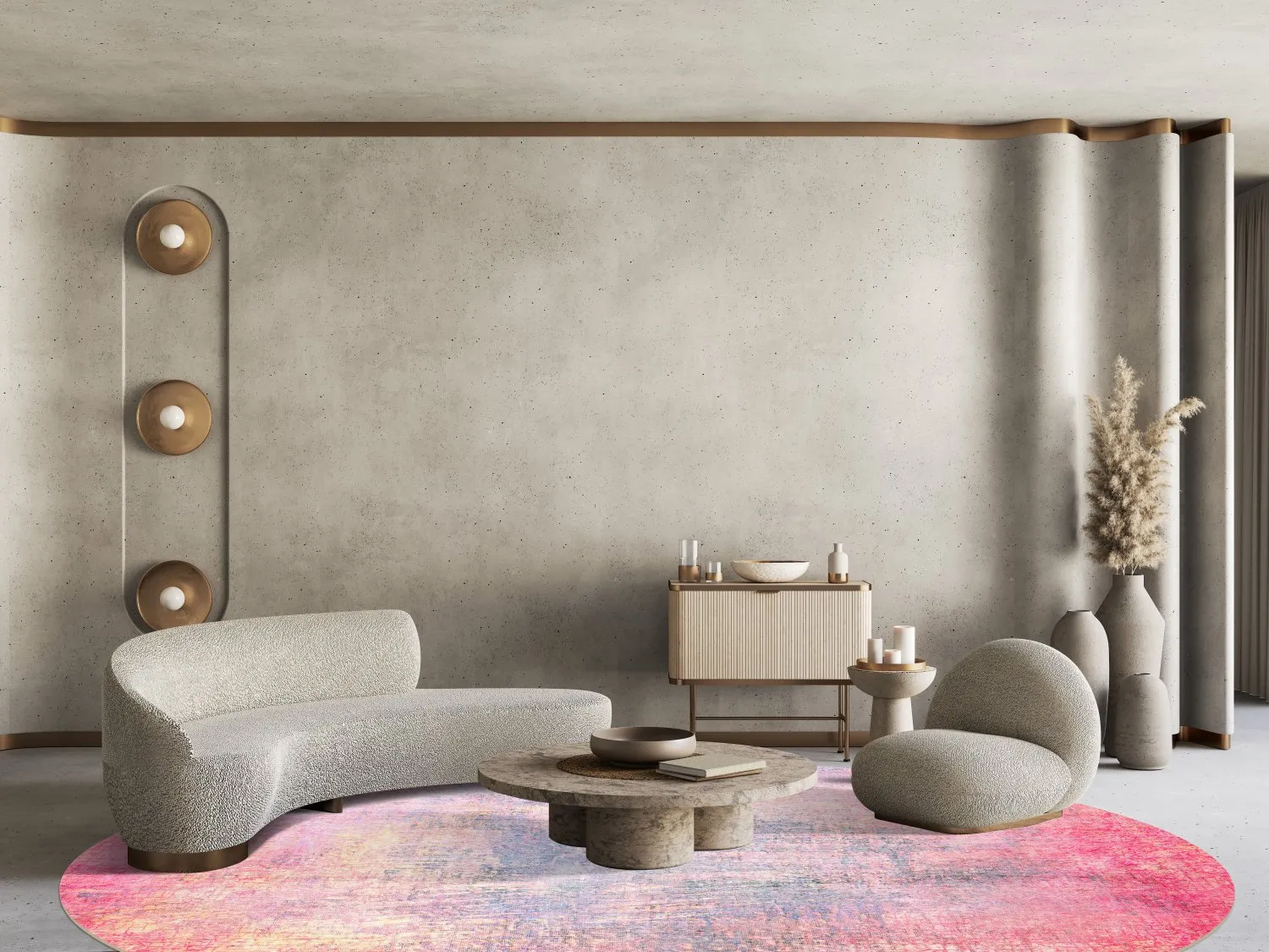 Tapete redondo - Perugia (rosa)