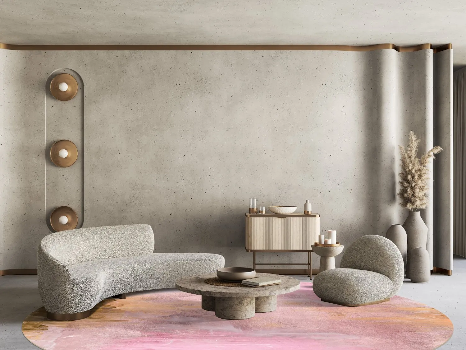 Tapete redondo - Bonn (rosa)