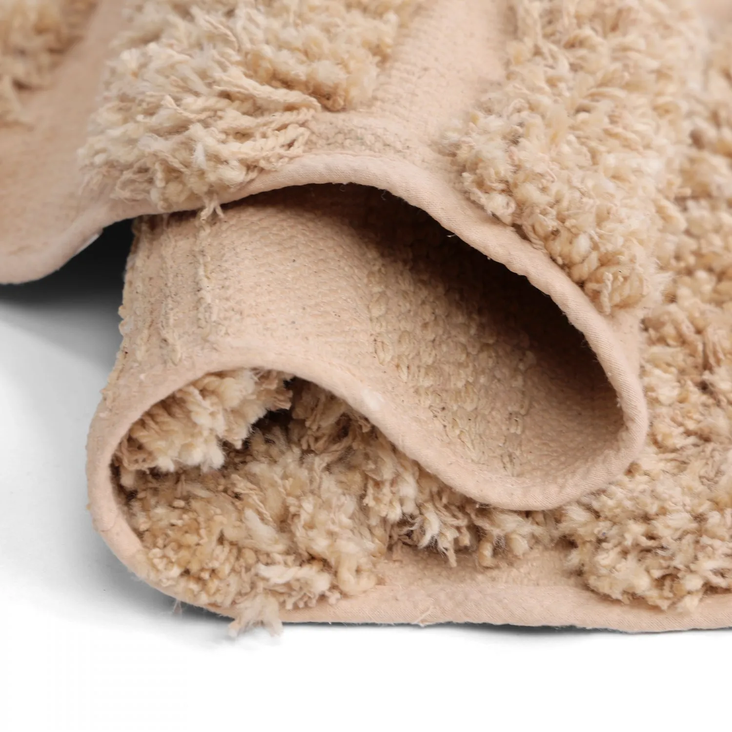 Tapete redondo - Cazorla Natural Cotton Shaggy (bege)