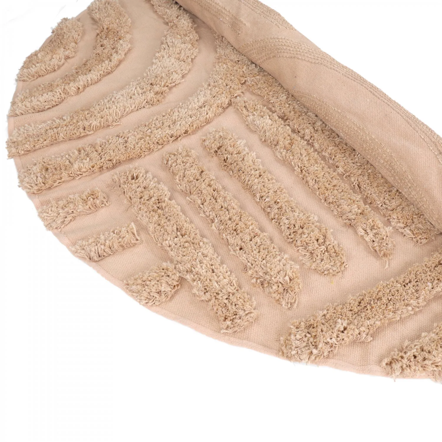 Tapete redondo - Cazorla Natural Cotton Shaggy (bege)