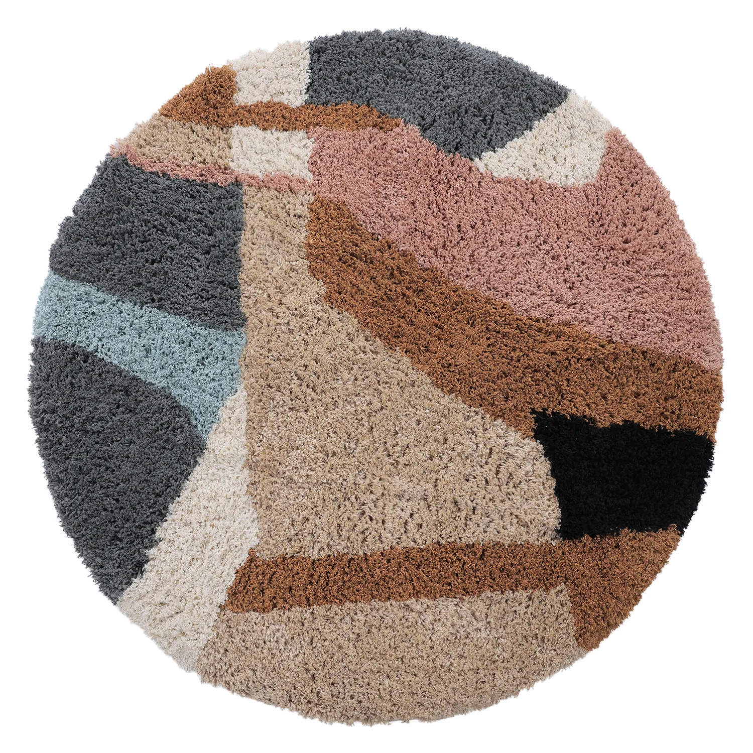 Tapete redondo - Cefalu Natural Cotton Shaggy (multi)