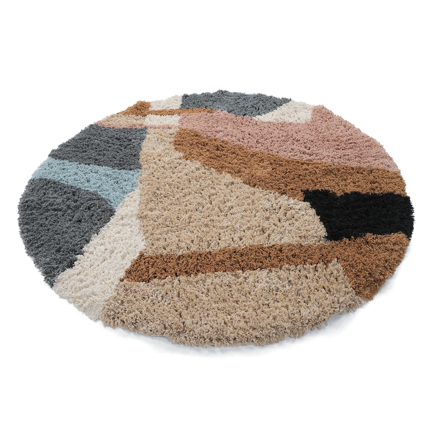 Tapete redondo - Cefalu Natural Cotton Shaggy (multi)