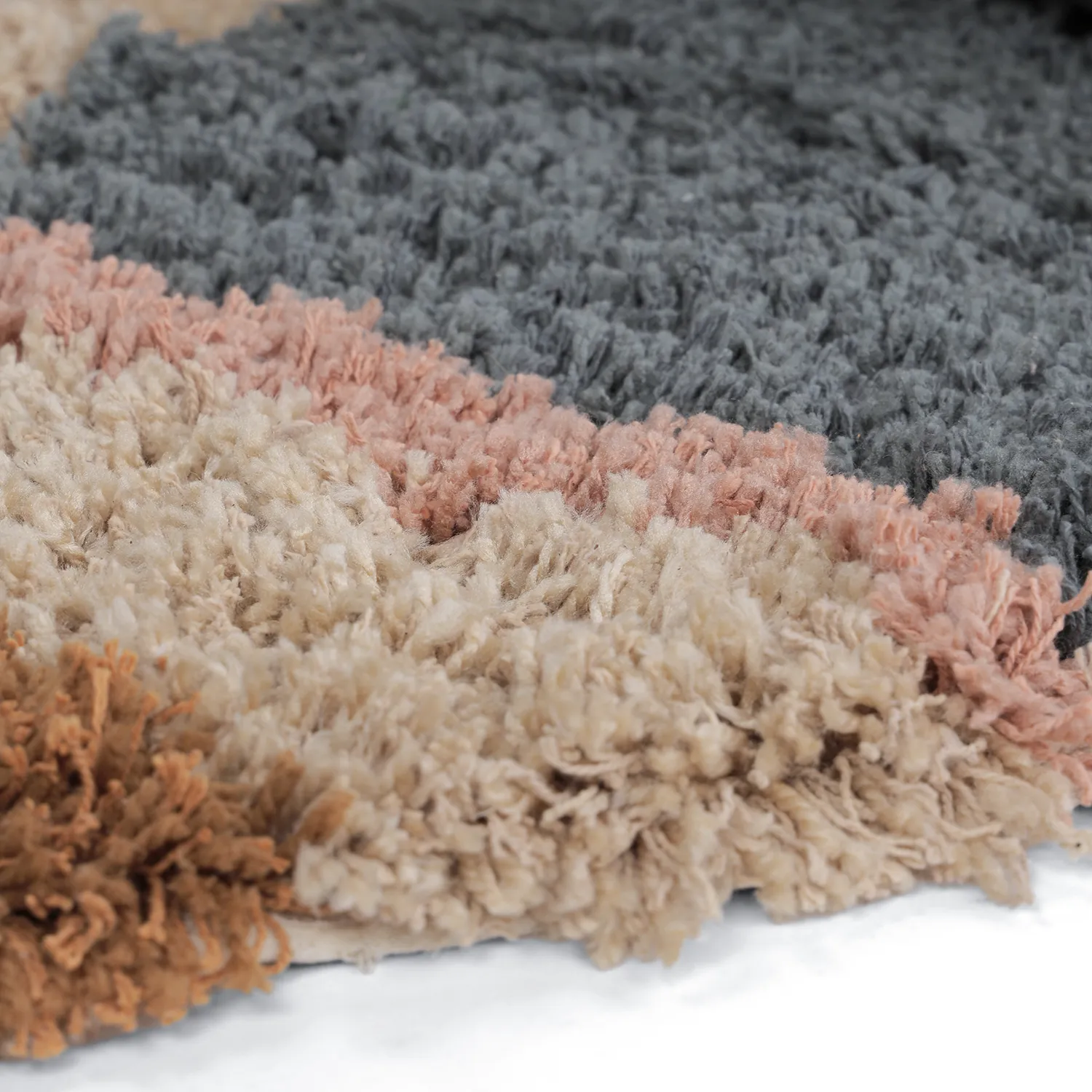 Tapete redondo - Cefalu Natural Cotton Shaggy (multi)