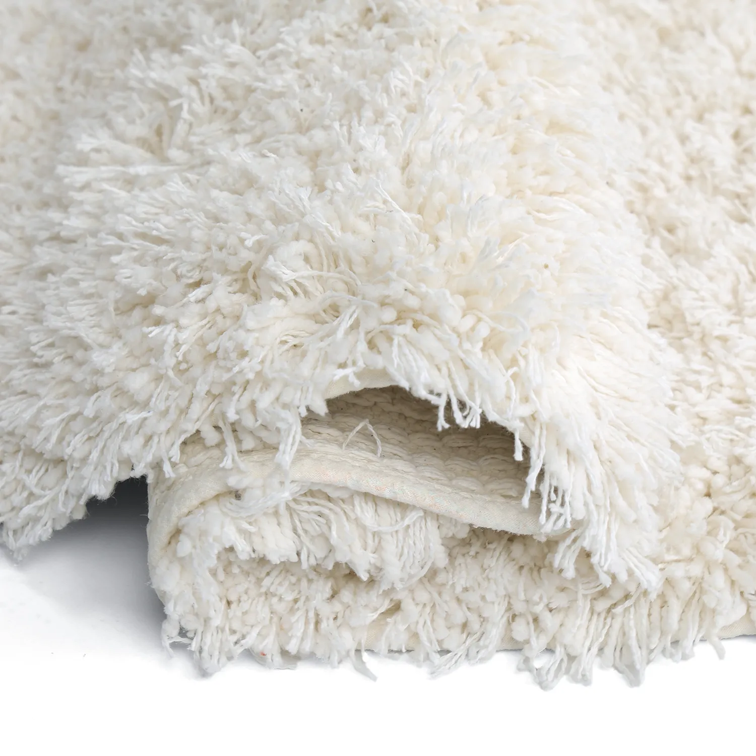Tapete redondo - Lindos Natural Cotton Shaggy (branco)