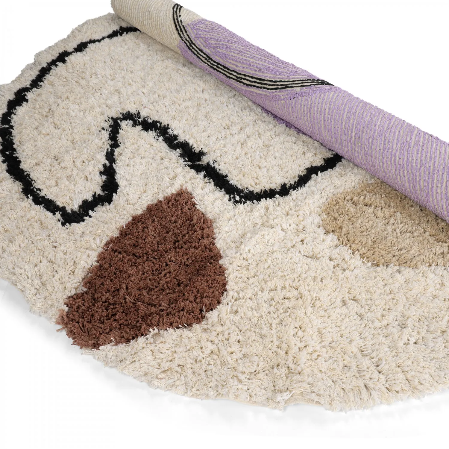 Tapete redondo - Londa Natural Cotton Shaggy (multi)