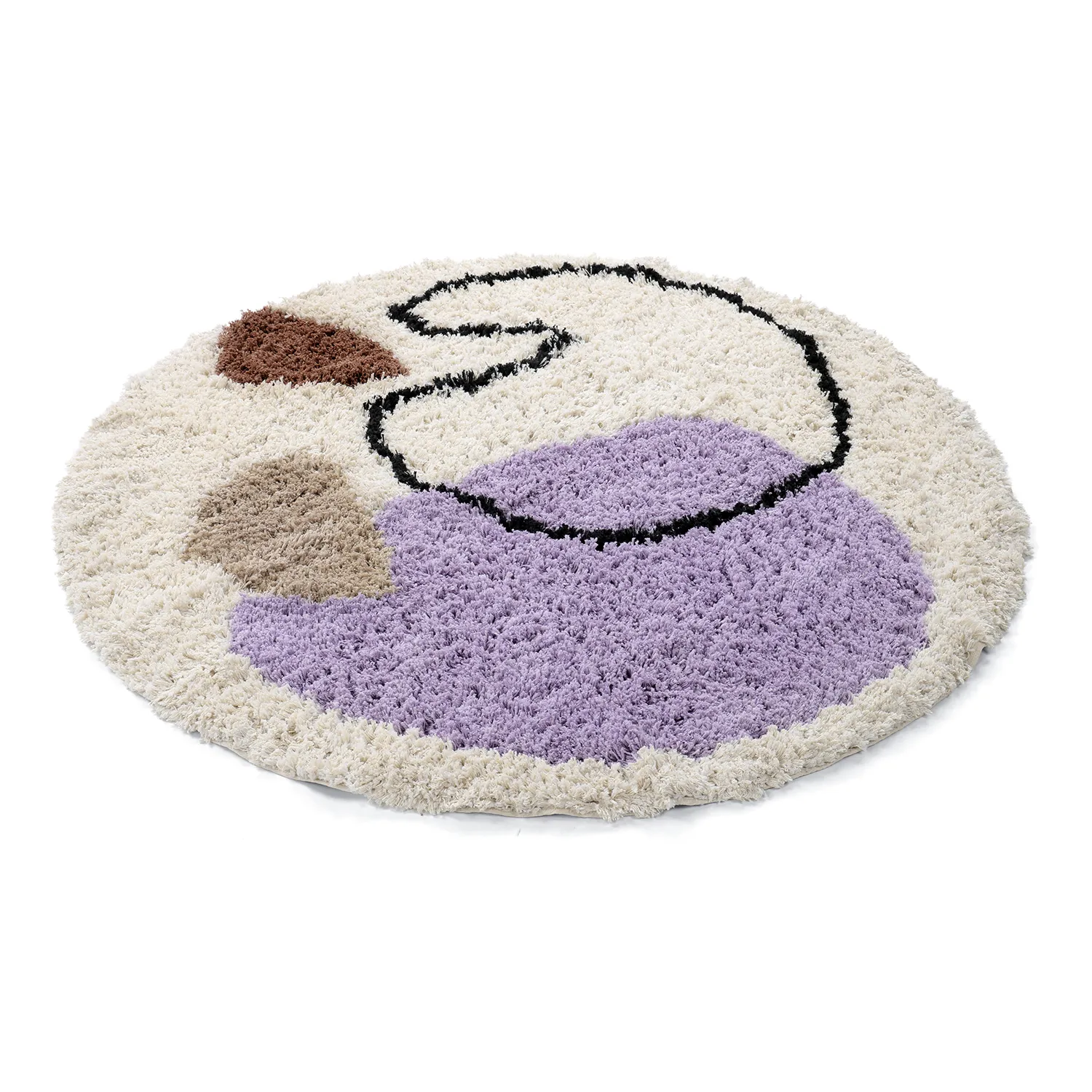 Tapete redondo - Naousa Natural Cotton Shaggy (multi)