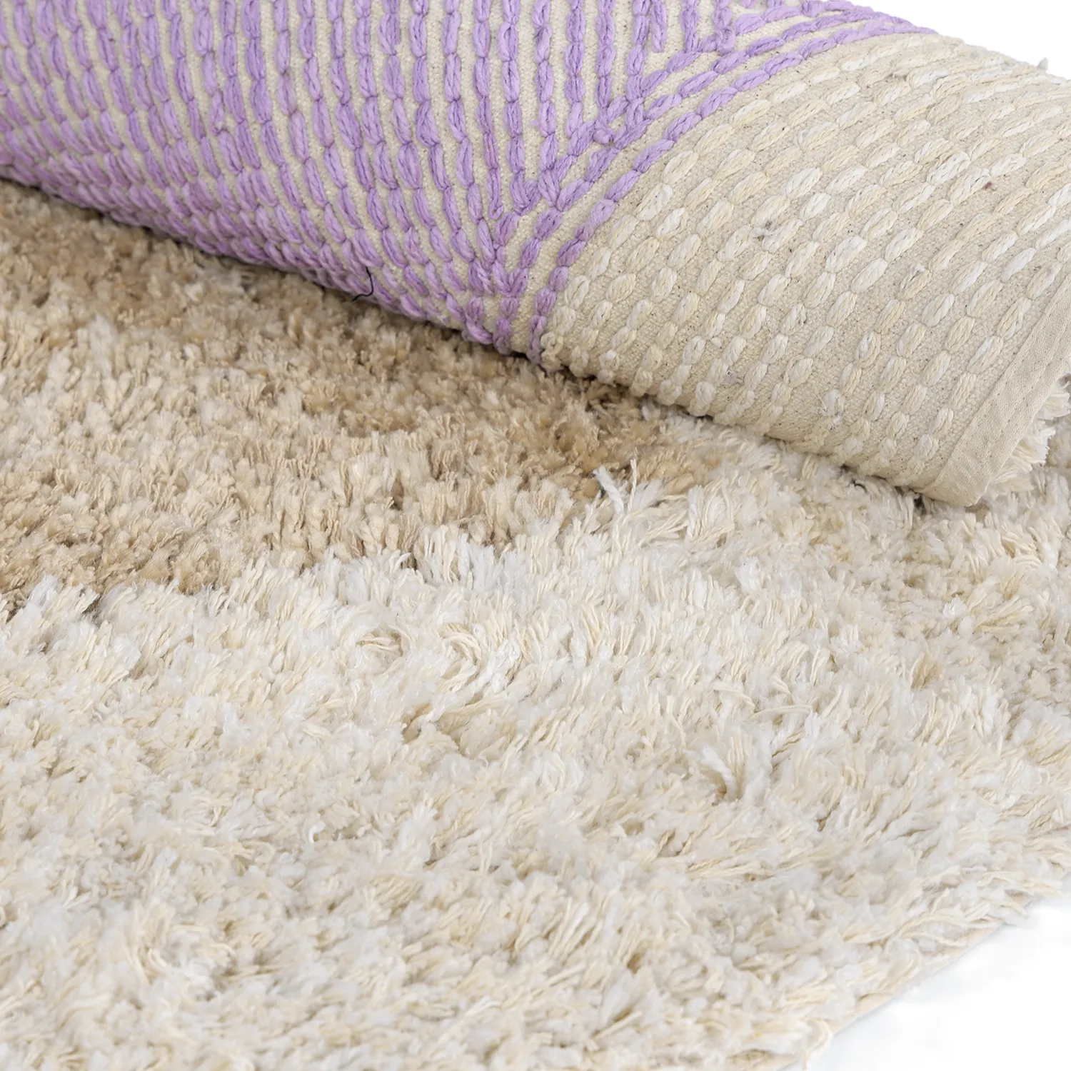 Tapete redondo - Naousa Natural Cotton Shaggy (multi)