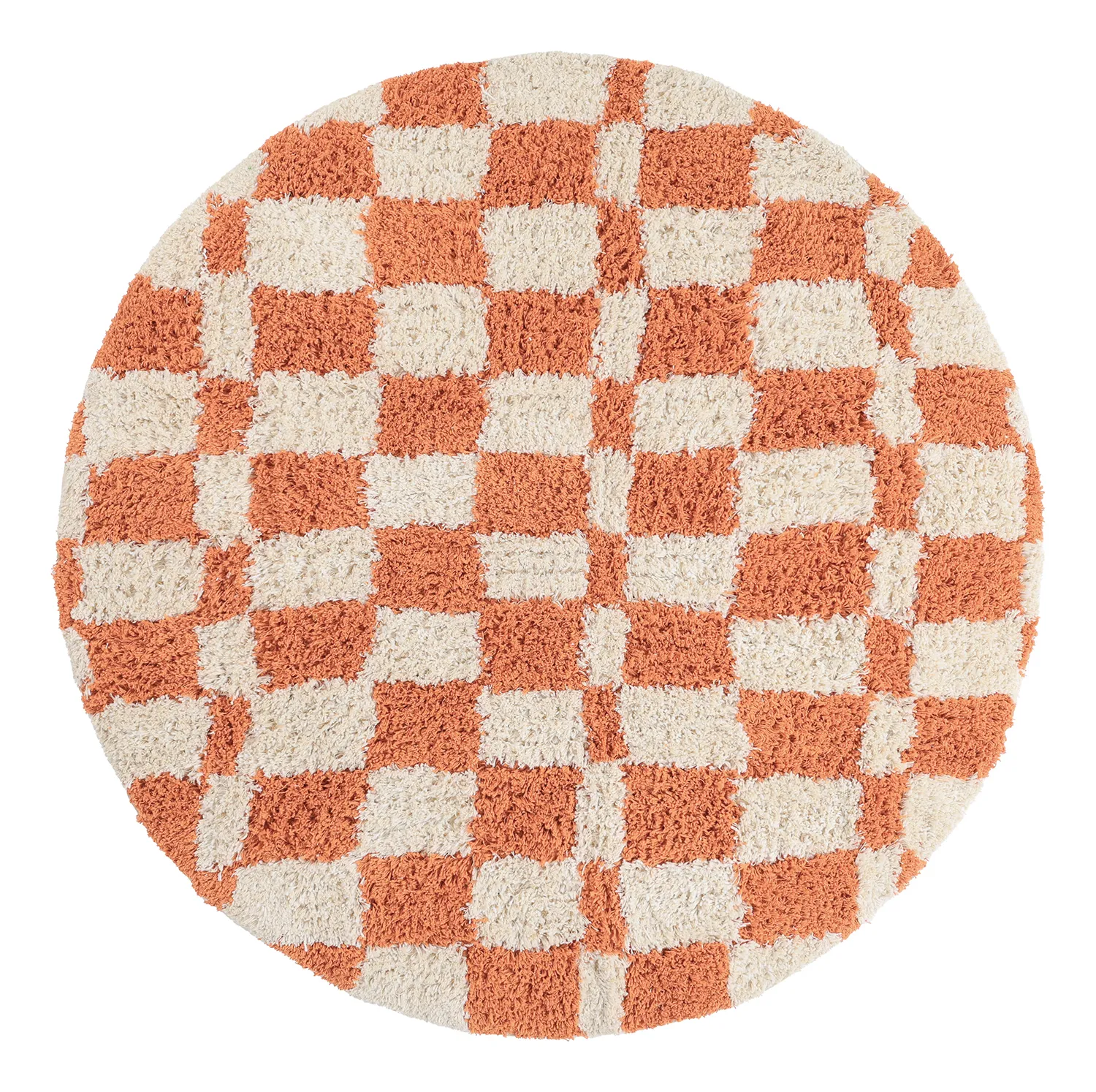 Tapete redondo - Atrani Natural Cotton Shaggy (laranja)