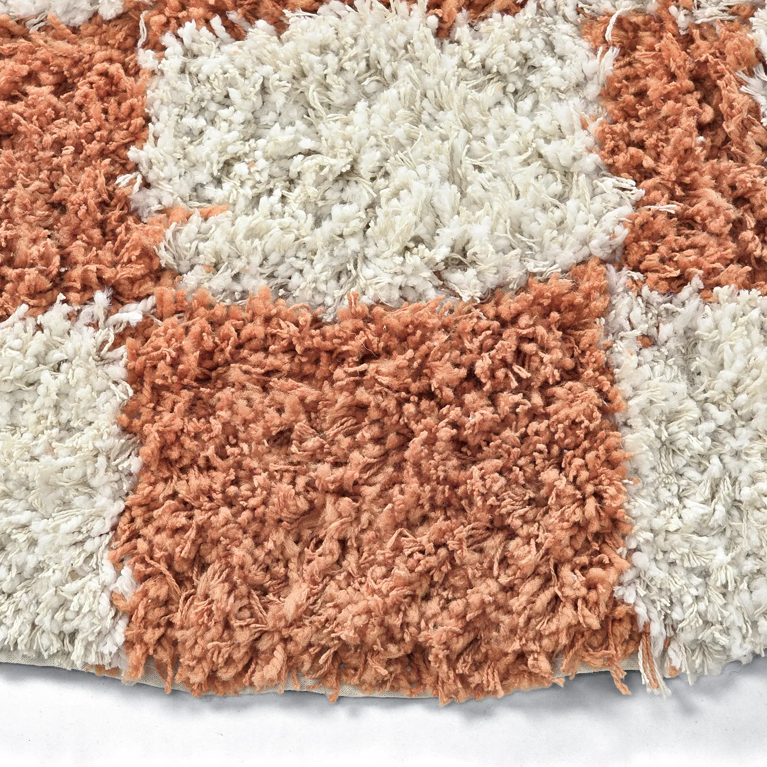 Tapete redondo - Atrani Natural Cotton Shaggy (laranja)