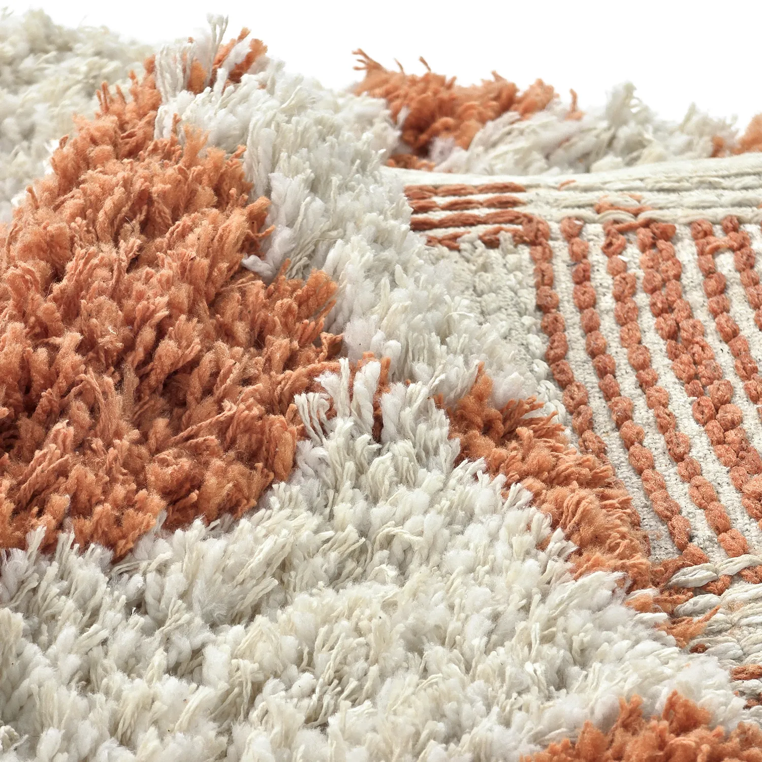 Tapete redondo - Atrani Natural Cotton Shaggy (laranja)