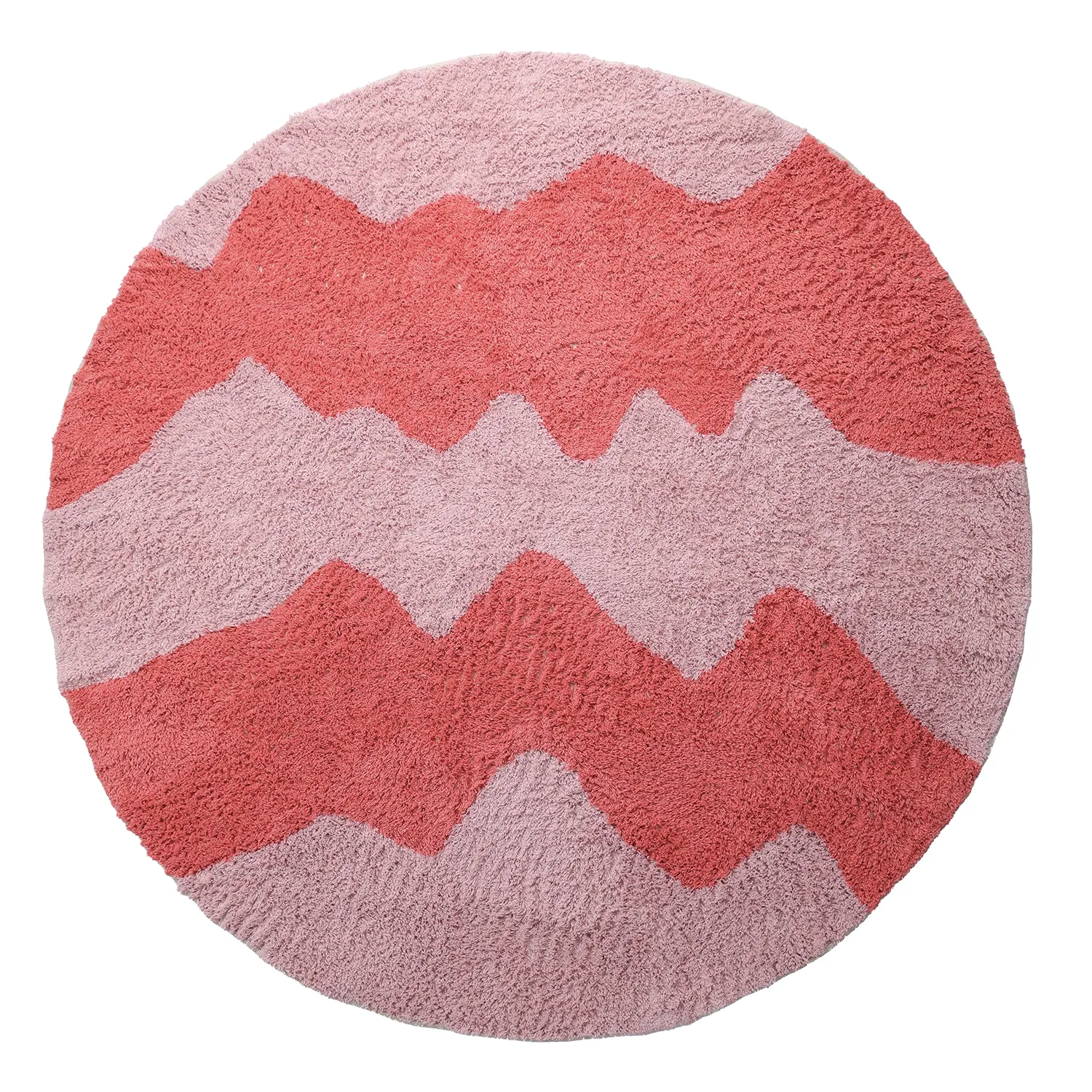 Tapete redondo - Amira Natural Cotton Shaggy (rosa/laranja)