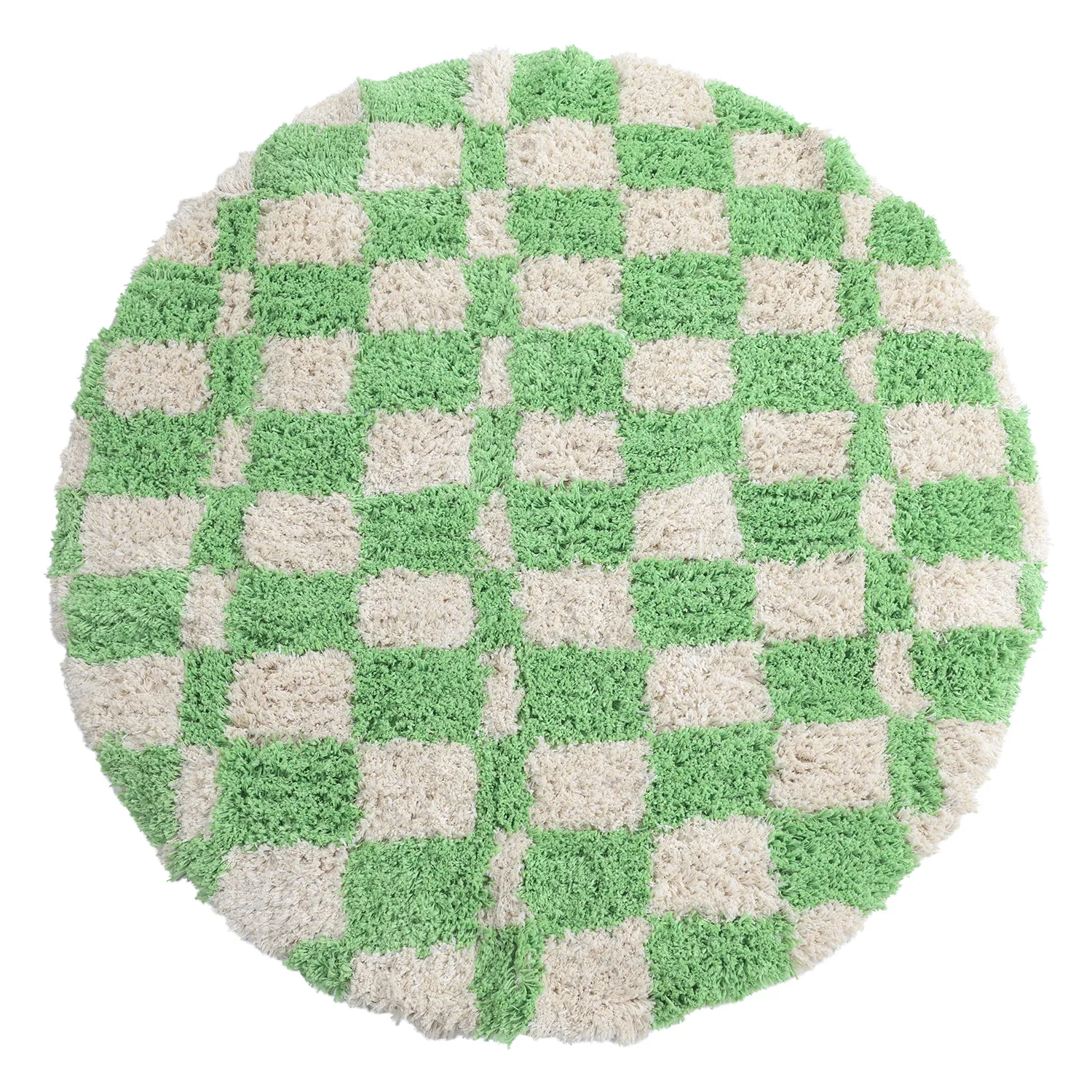 Tapete redondo - Atrani Natural Cotton Shaggy (verde)