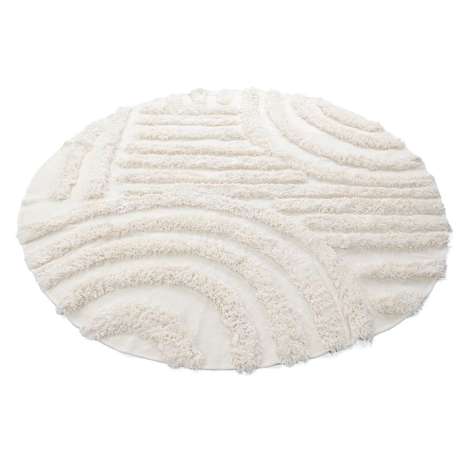 Tapete redondo - Cazorla Natural Cotton Shaggy (off white)
