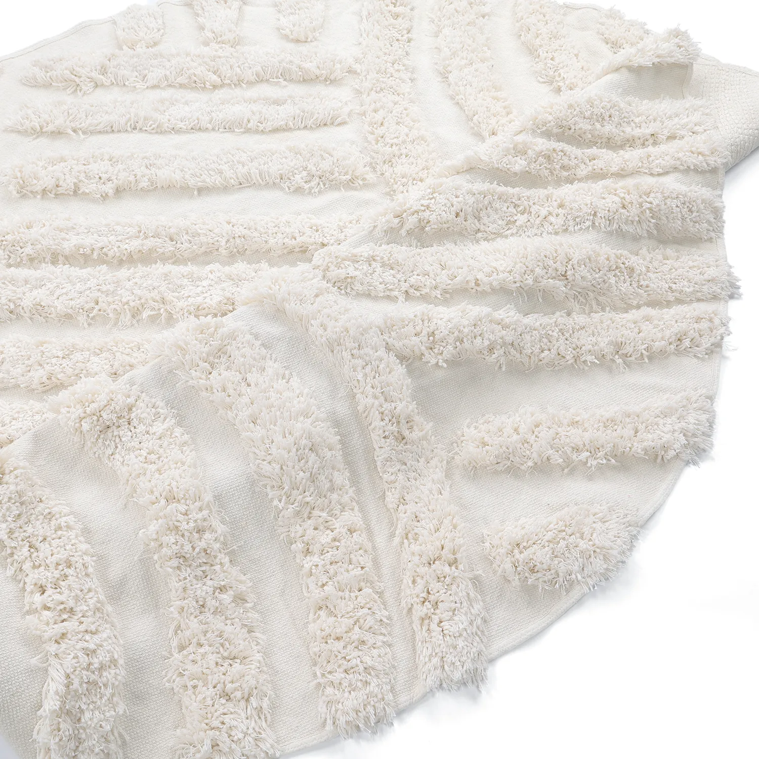 Tapete redondo - Cazorla Natural Cotton Shaggy (off white)