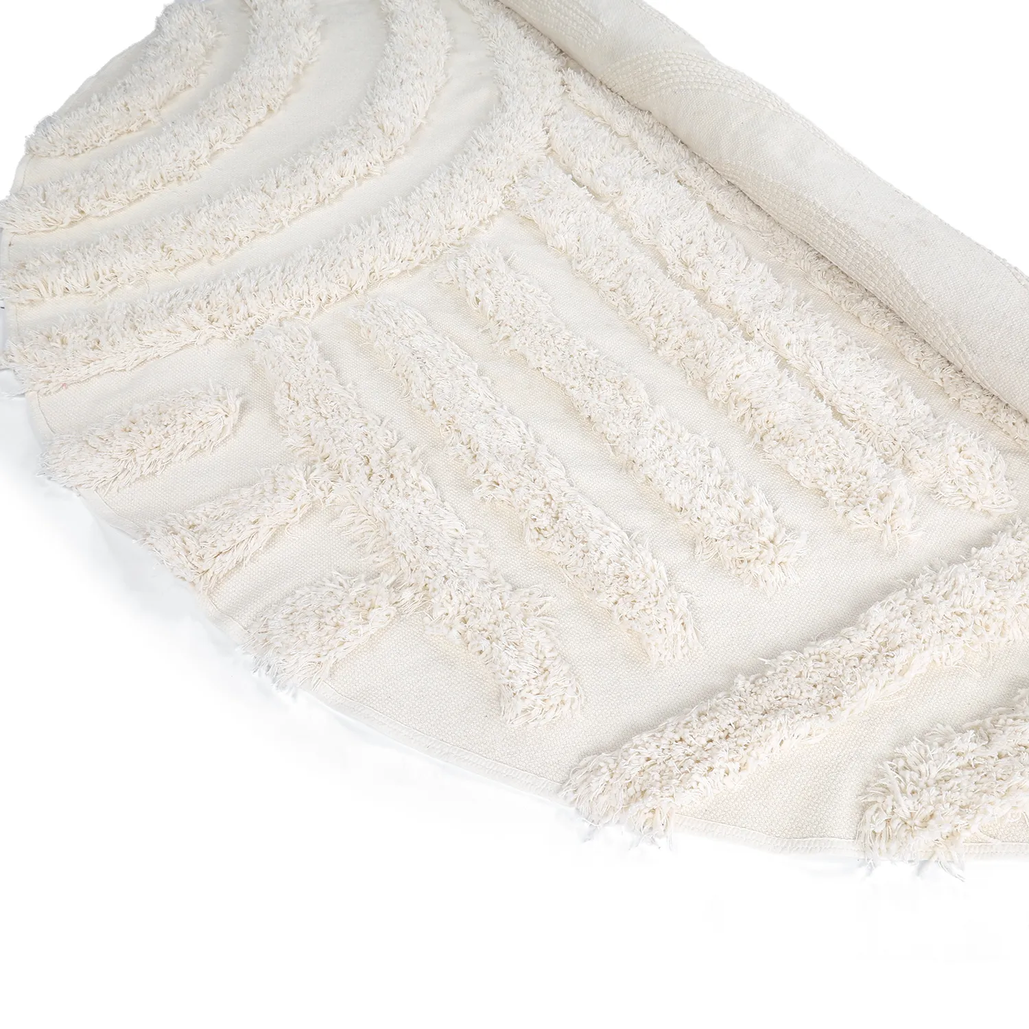 Tapete redondo - Cazorla Natural Cotton Shaggy (off white)