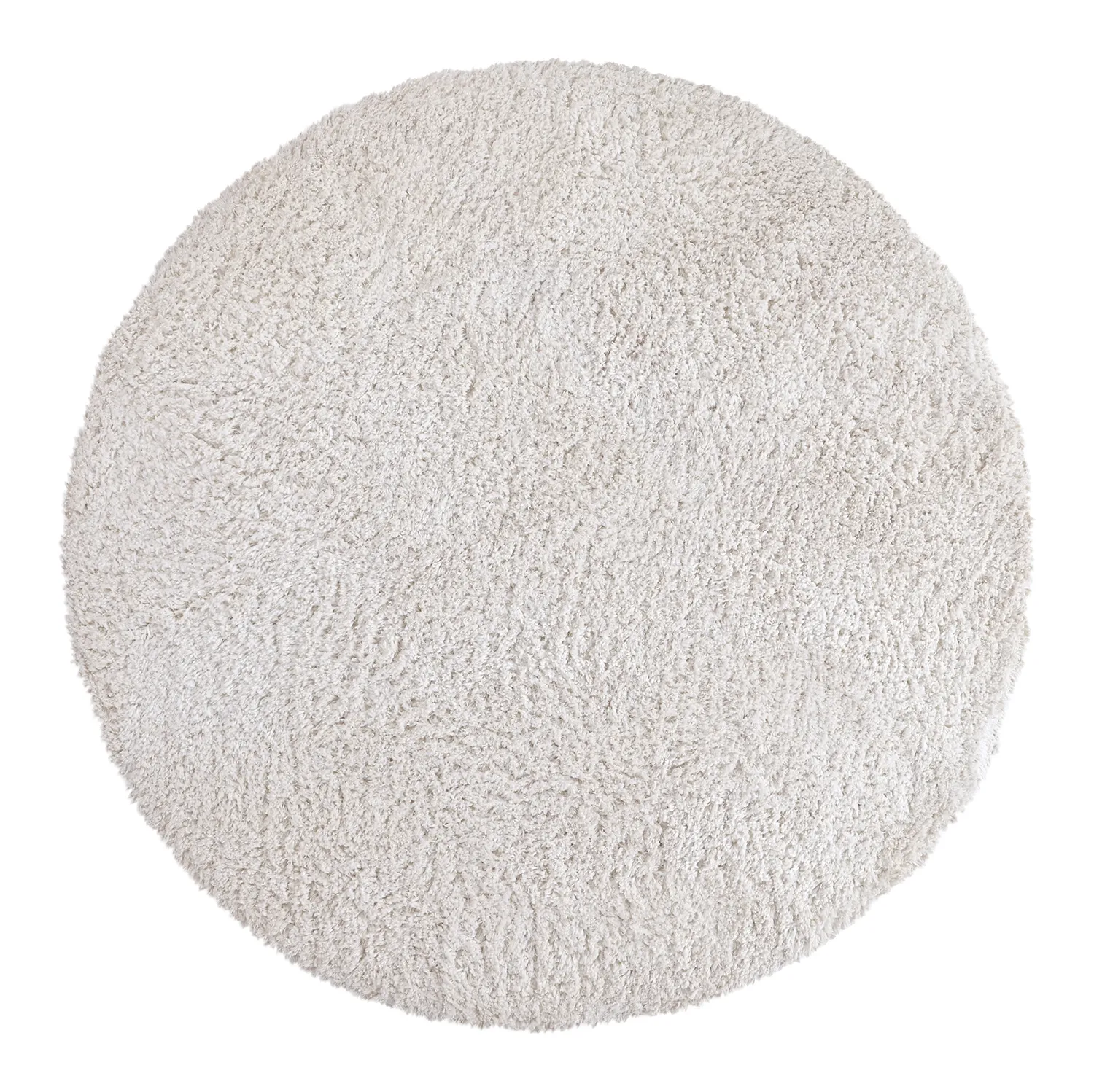 Tapete redondo - Combarro Solid Cotton Shaggy (creme)