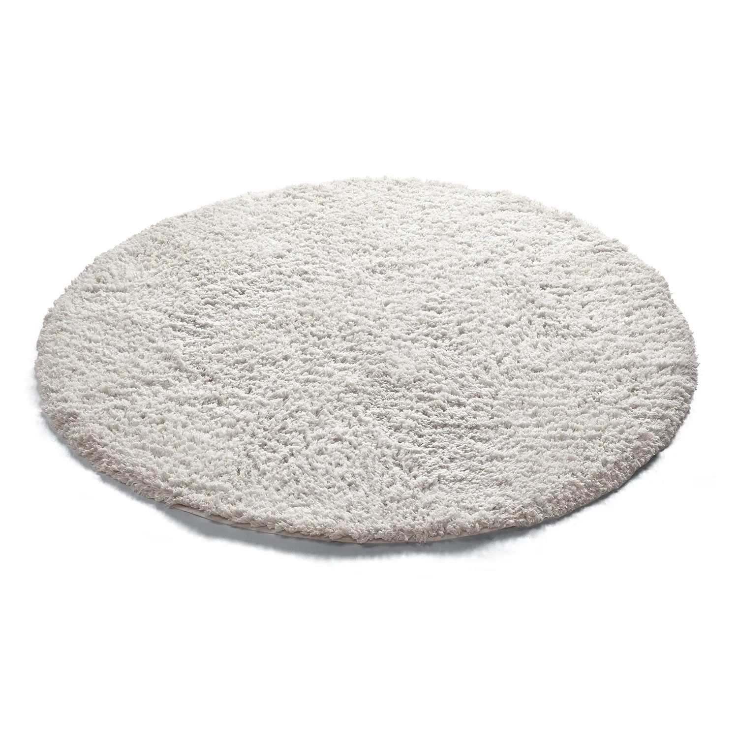 Tapete redondo - Combarro Solid Cotton Shaggy (creme)
