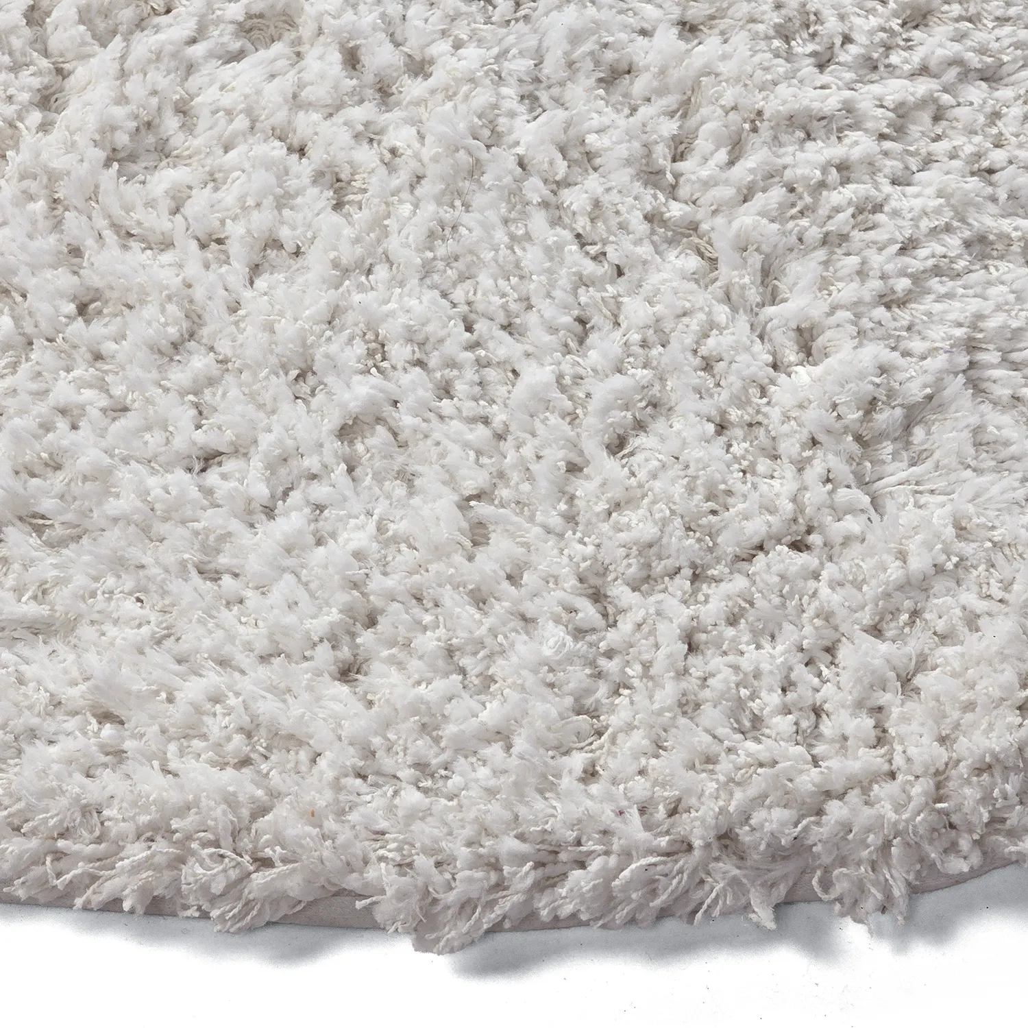 Tapete redondo - Combarro Solid Cotton Shaggy (creme)