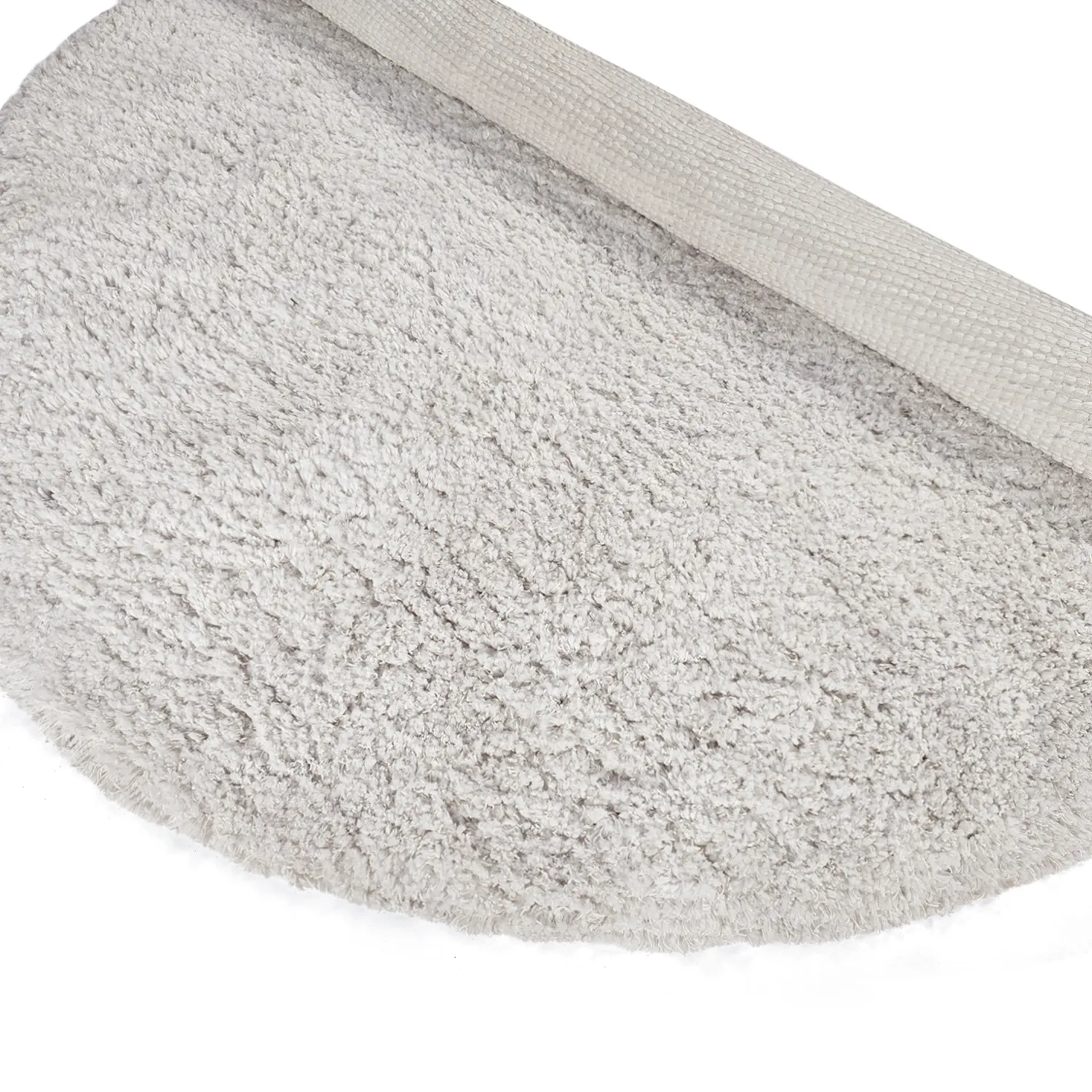 Tapete redondo - Combarro Solid Cotton Shaggy (creme)