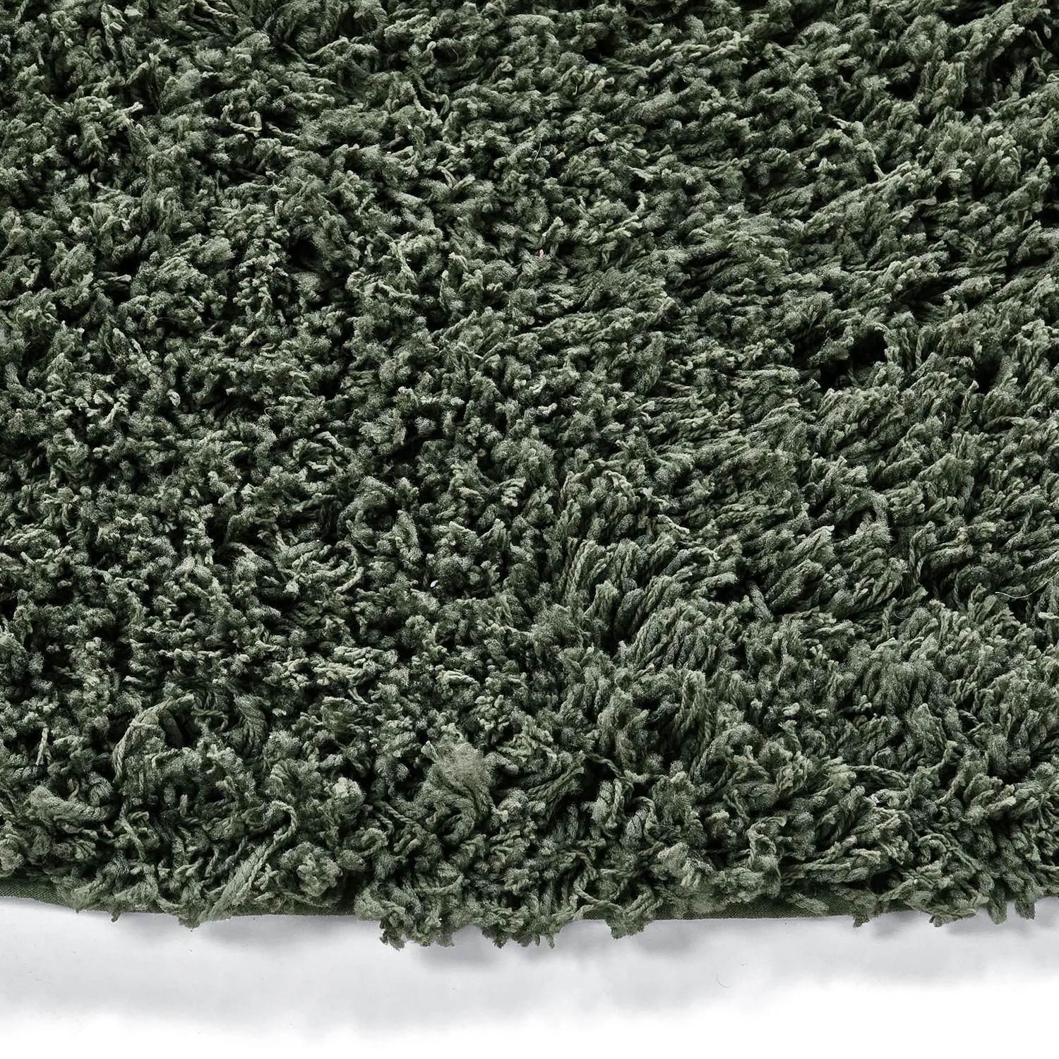 Tapete redondo - Combarro Solid Cotton Shaggy (verde)