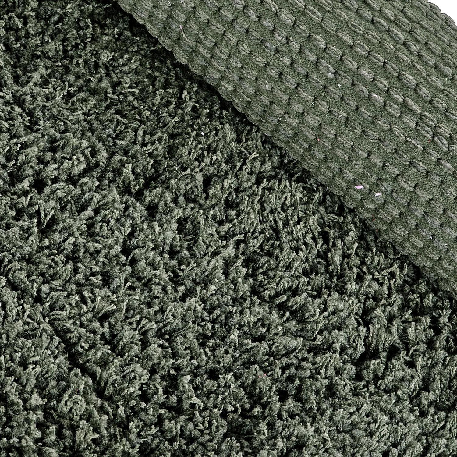 Tapete redondo - Combarro Solid Cotton Shaggy (verde)