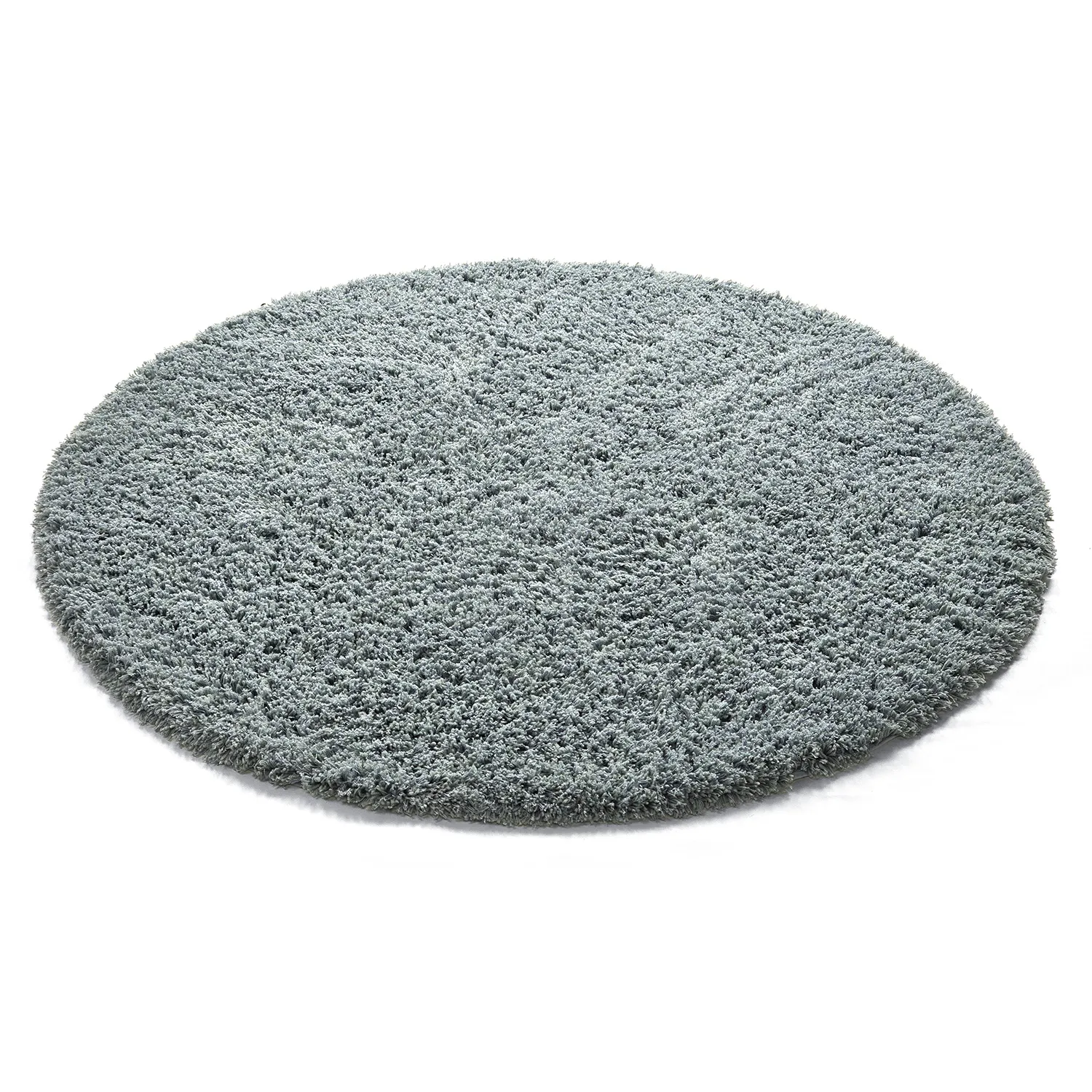 Tapete redondo - Combarro Solid Cotton Shaggy (azul claro)