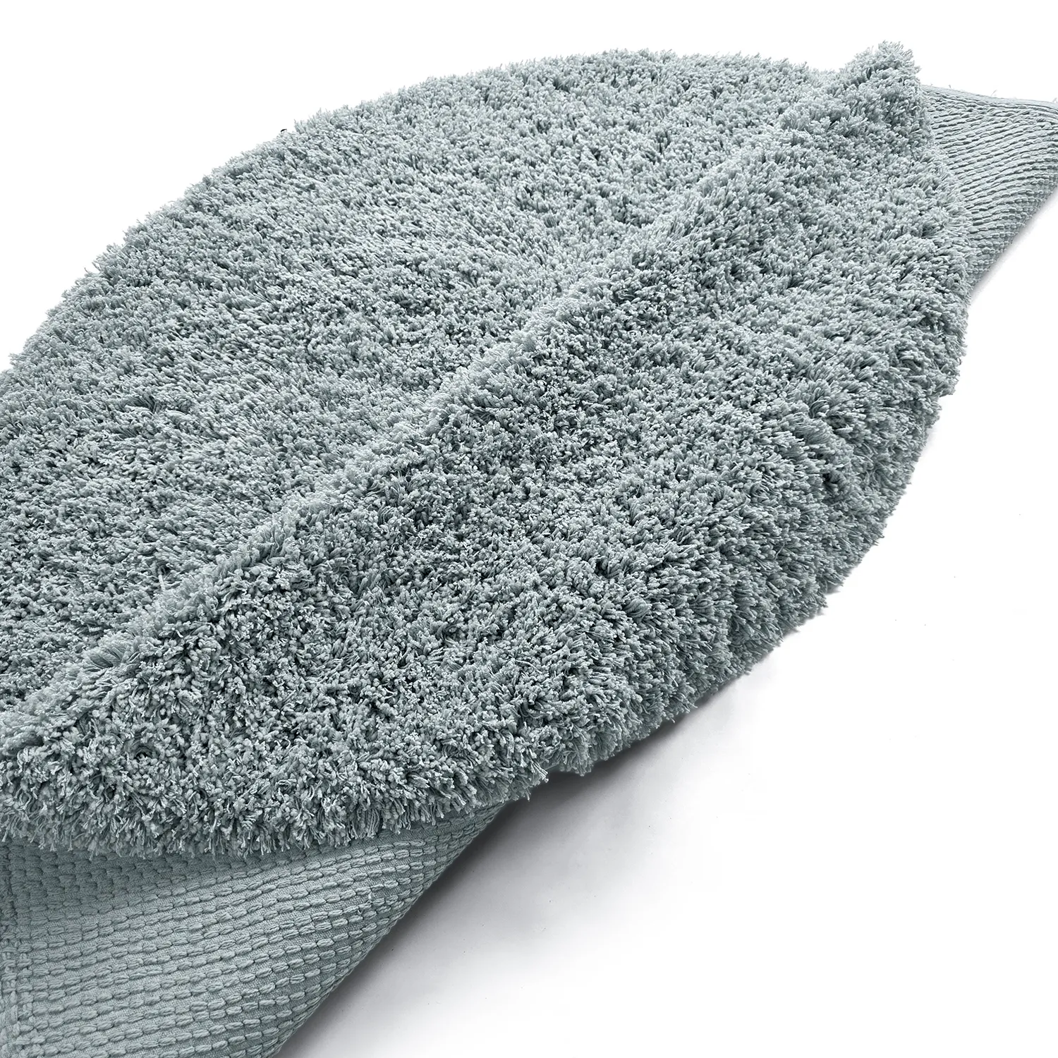 Tapete redondo - Combarro Solid Cotton Shaggy (azul claro)