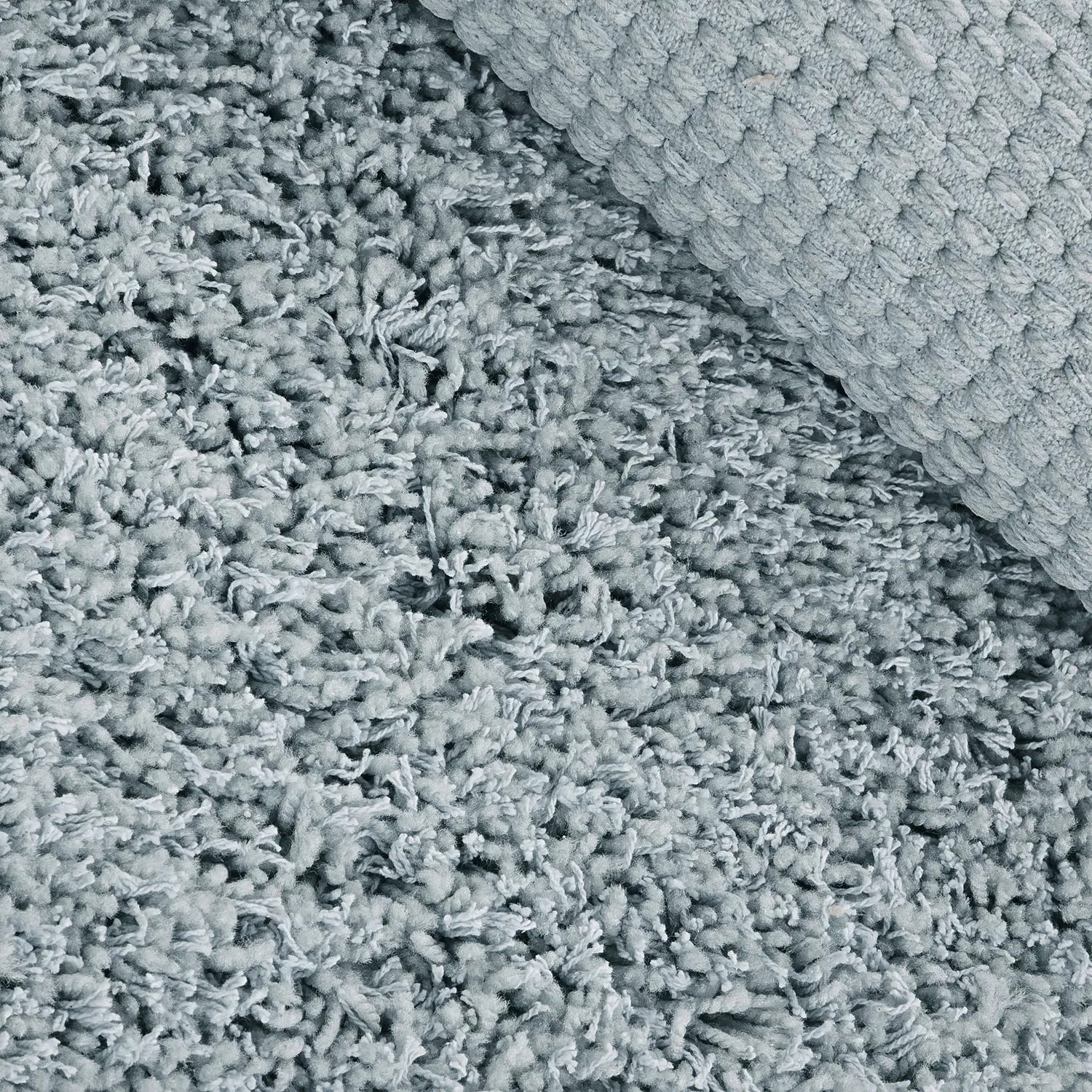 Tapete redondo - Combarro Solid Cotton Shaggy (azul claro)