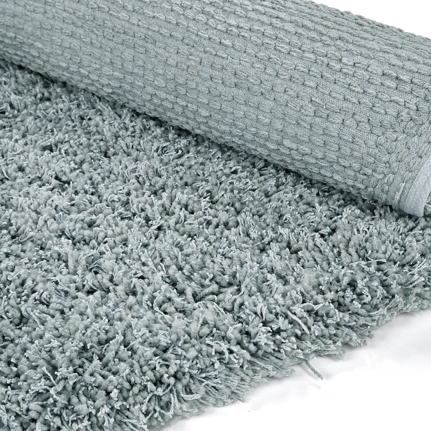 Tapete redondo - Combarro Solid Cotton Shaggy (azul claro)